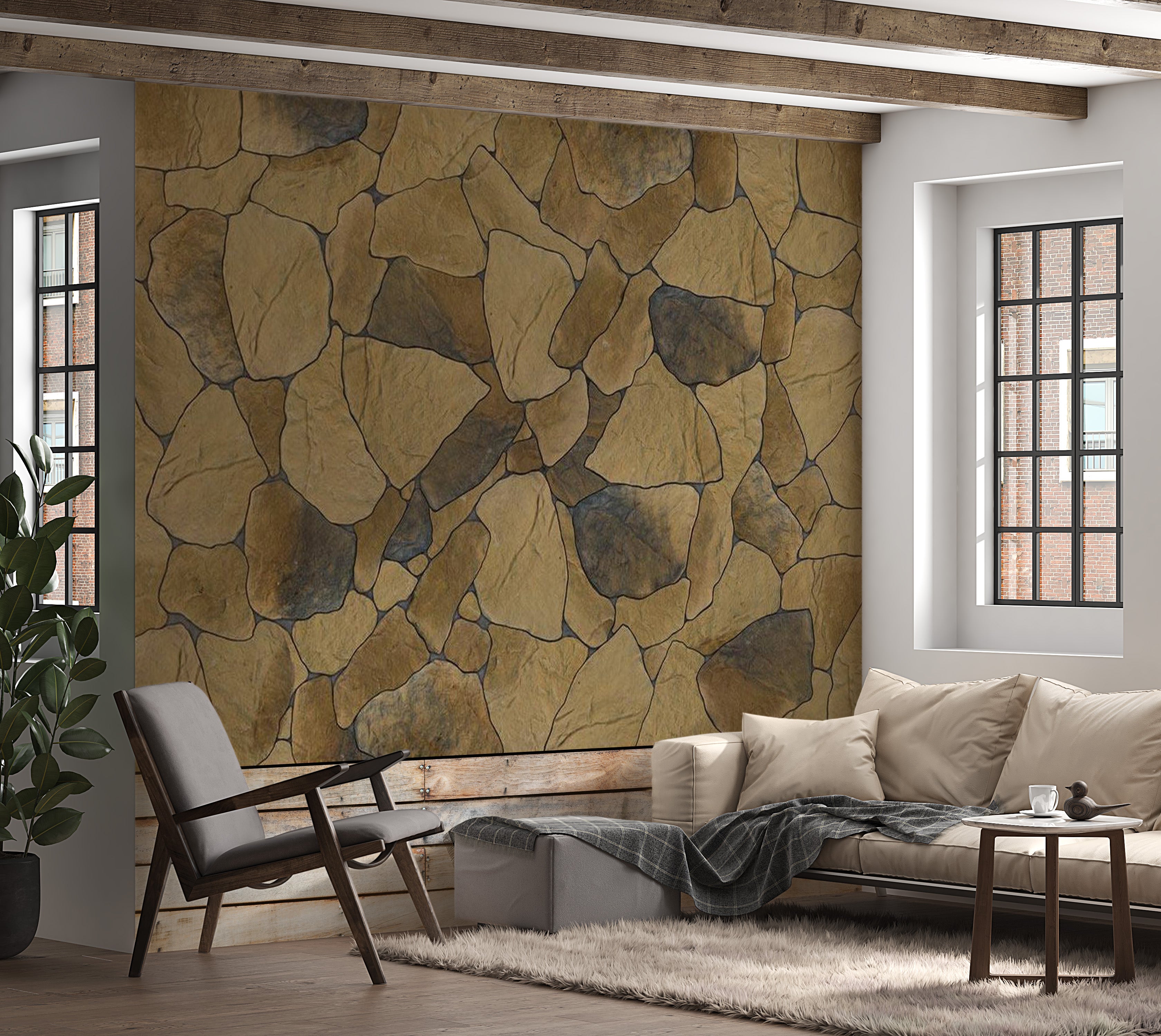 Background & Patterns Wallpaper Wall Mural - Stone Fantasy Wall 39"Wx27"H