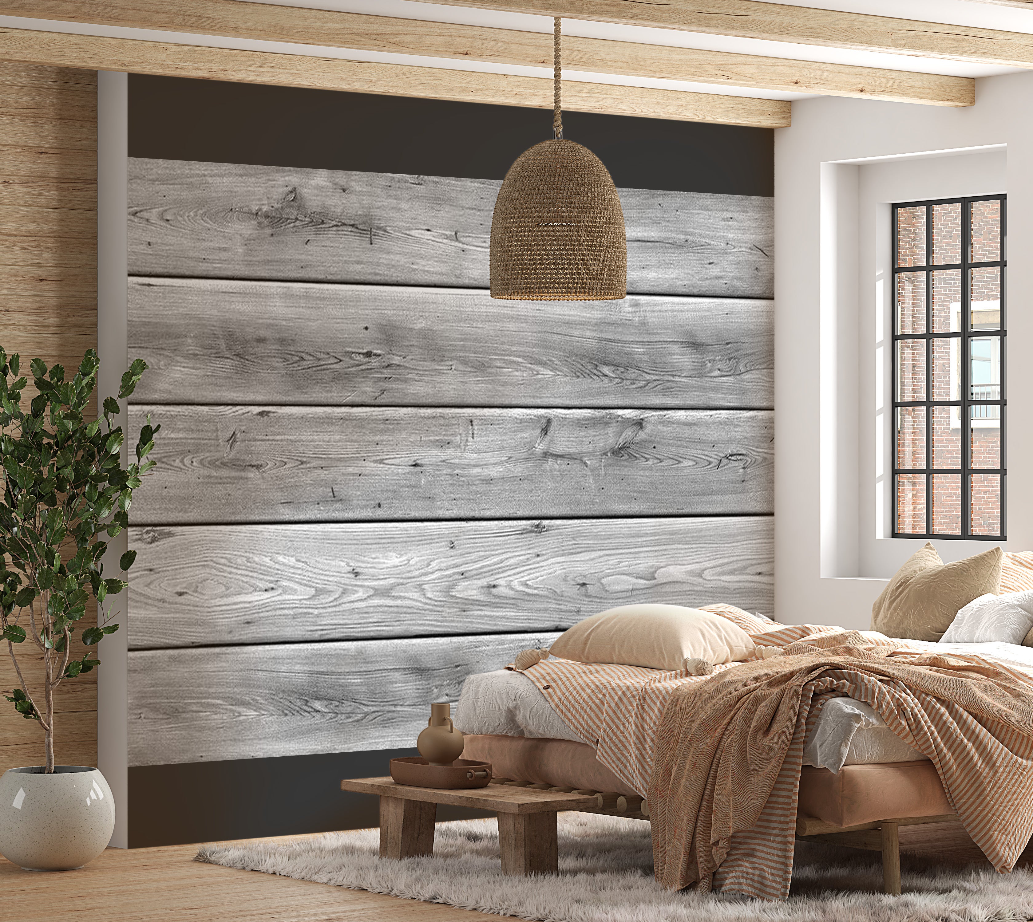 Background & Patterns Wallpaper Wall Mural - Big Weathered Wooden Planks 39"Wx27"H