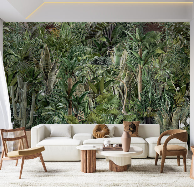 Botanical Wallpaper Wall Mural - Richness of Jungle 39"Wx27"H / Standard