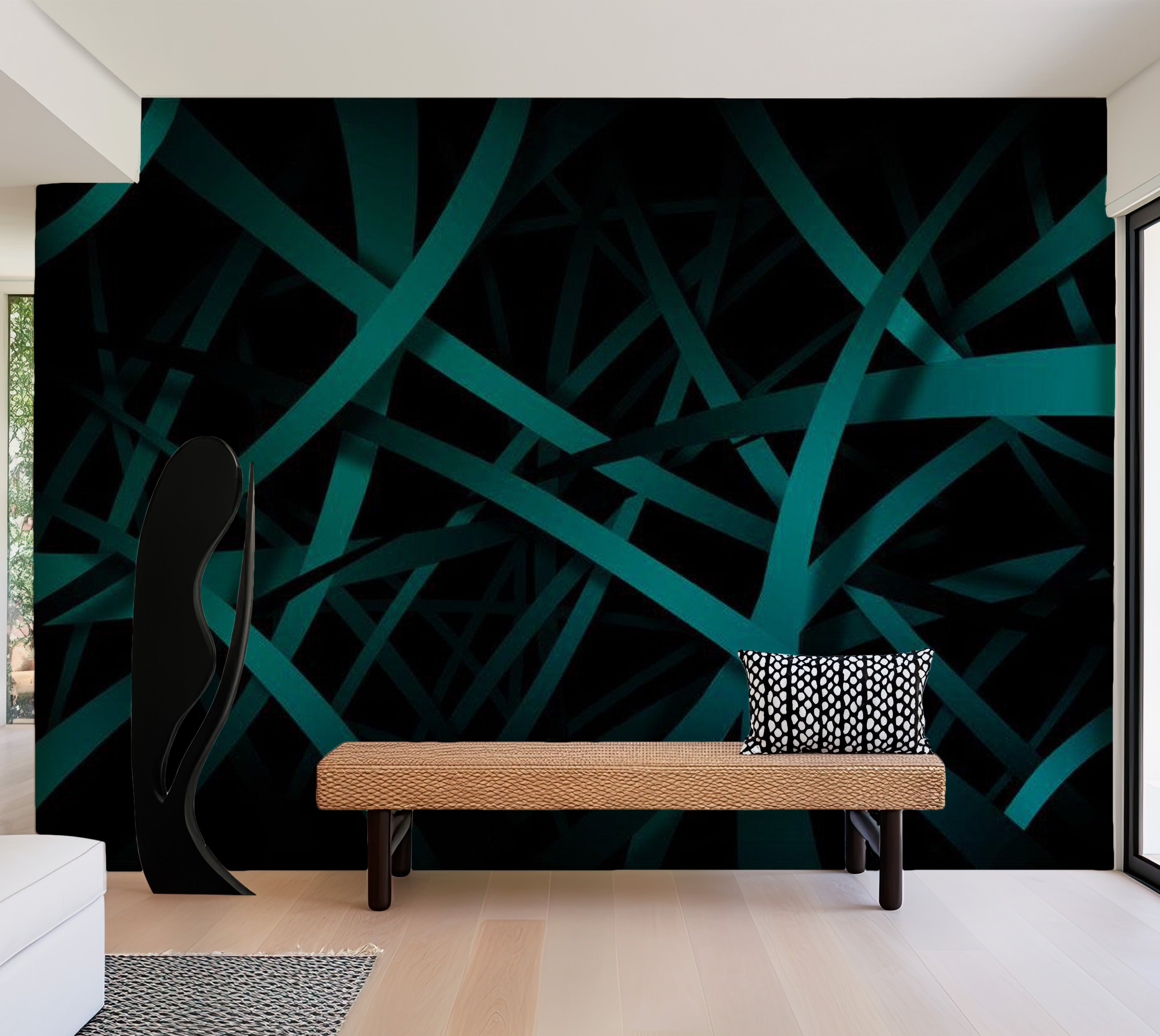 Abstract Wallpaper Wall Mural - Dark Background 39"Wx27"H