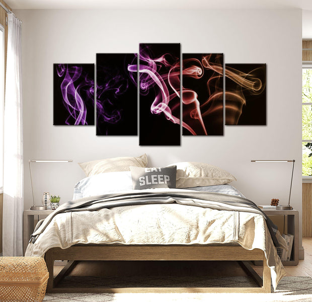 Abstract Canvas Wall Art - Colored Smoke - 5 Pieces