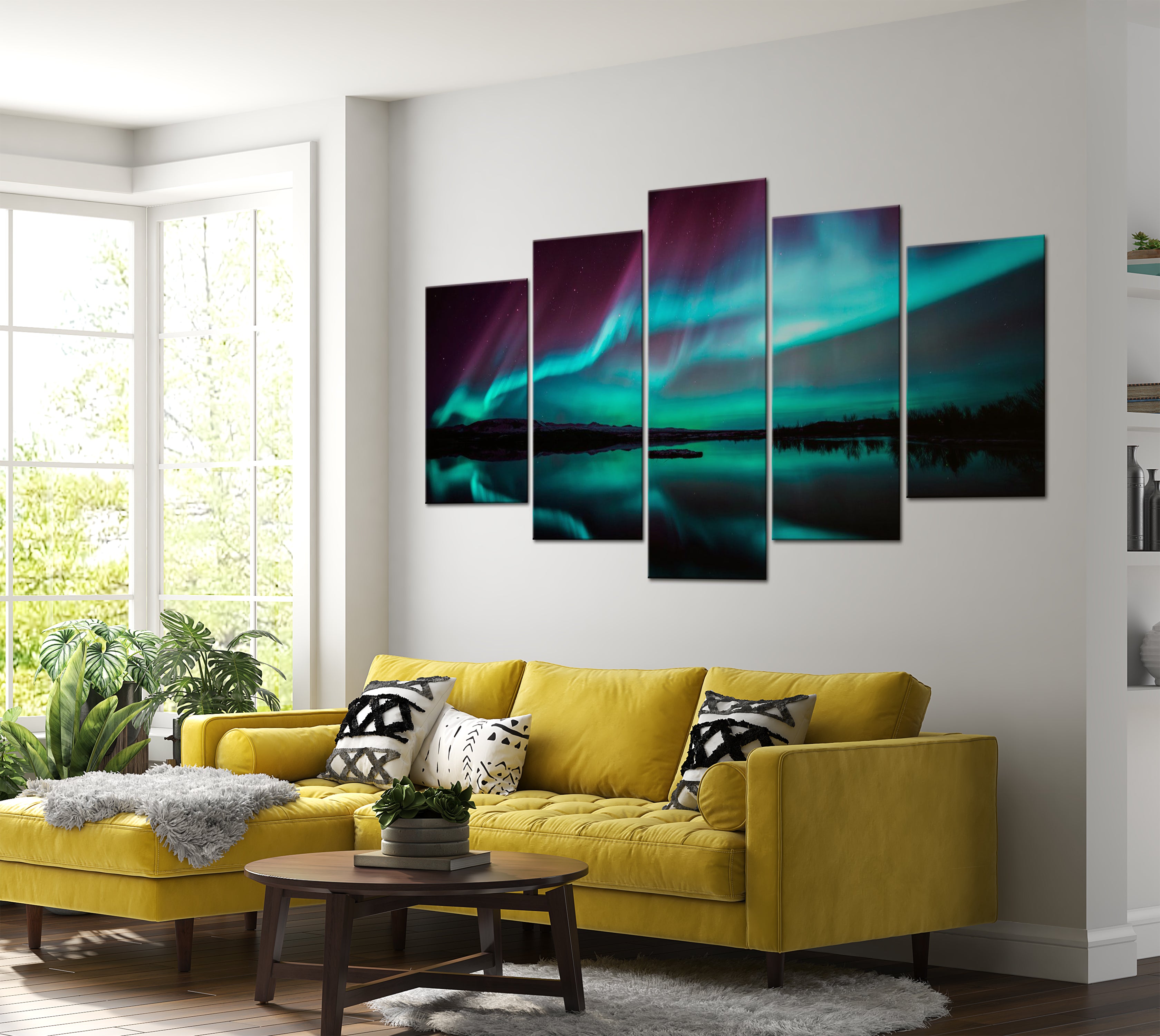 Stretched Canvas Landscape Art - Night Light 40"Wx20"H