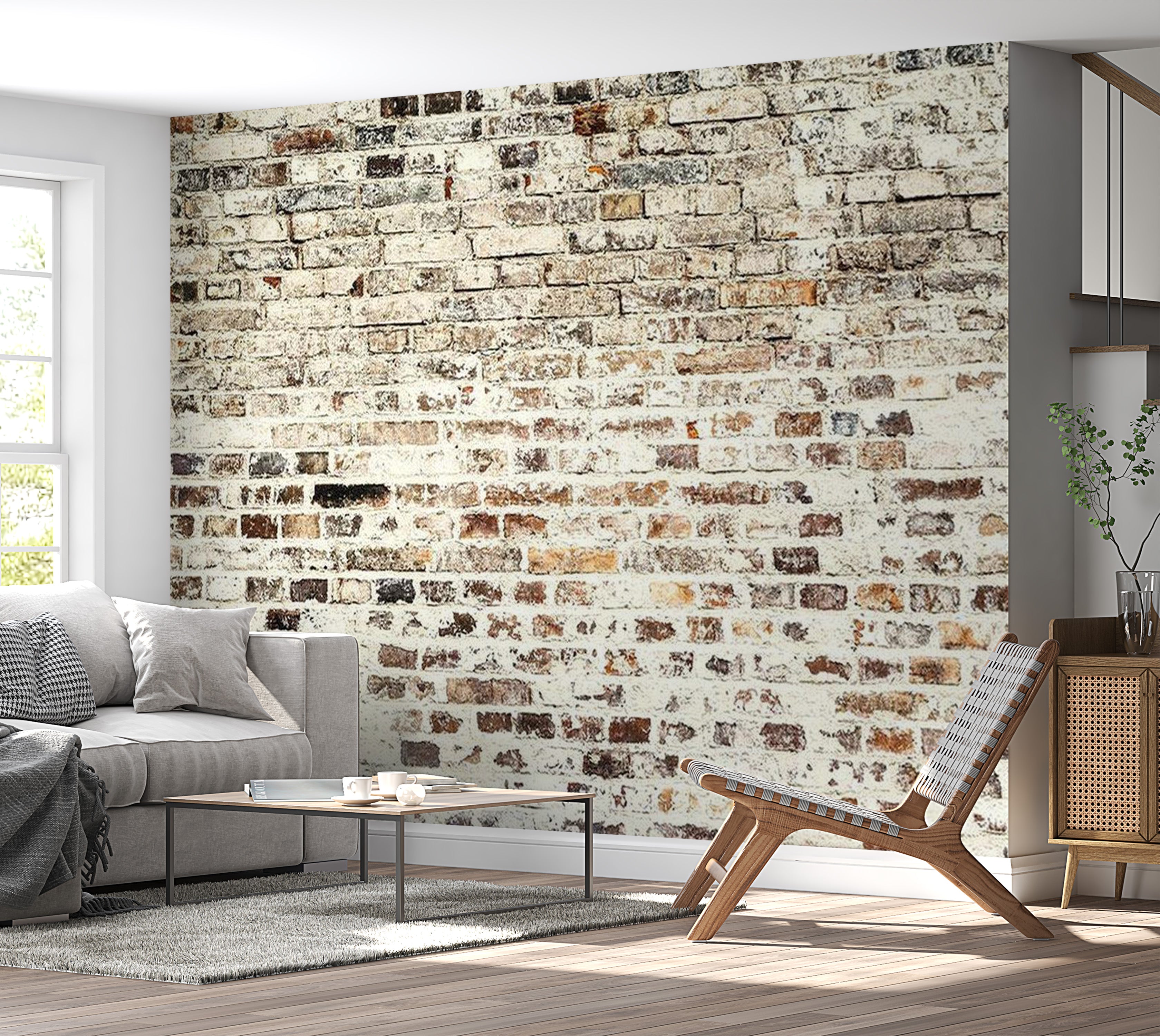 Background & Patterns Wallpaper Wall Mural - Old Factory Brick Wall 39"Wx27"H