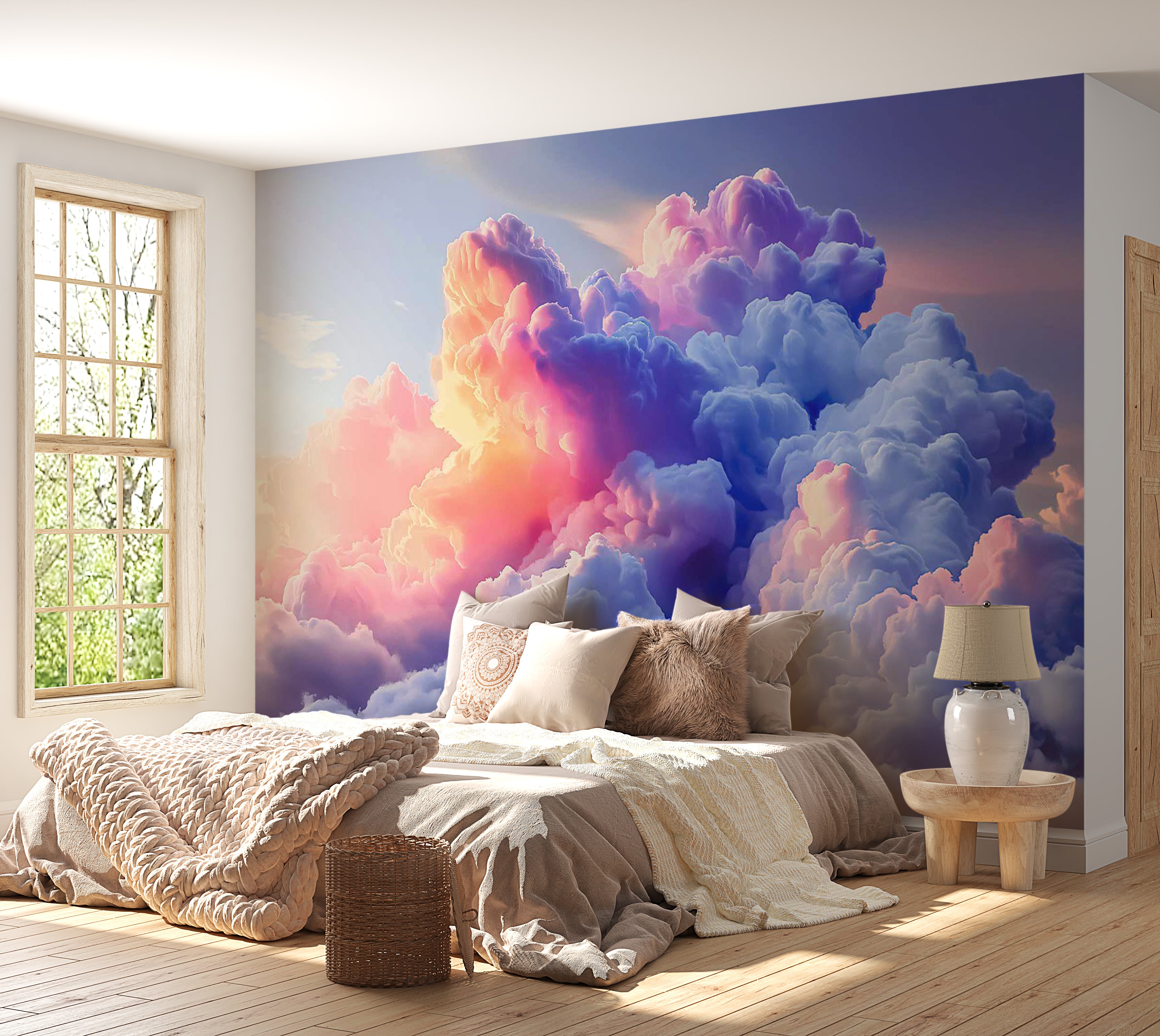 Peel & Stick Wall Mural - Artistic Clouds 38"Wx27"H