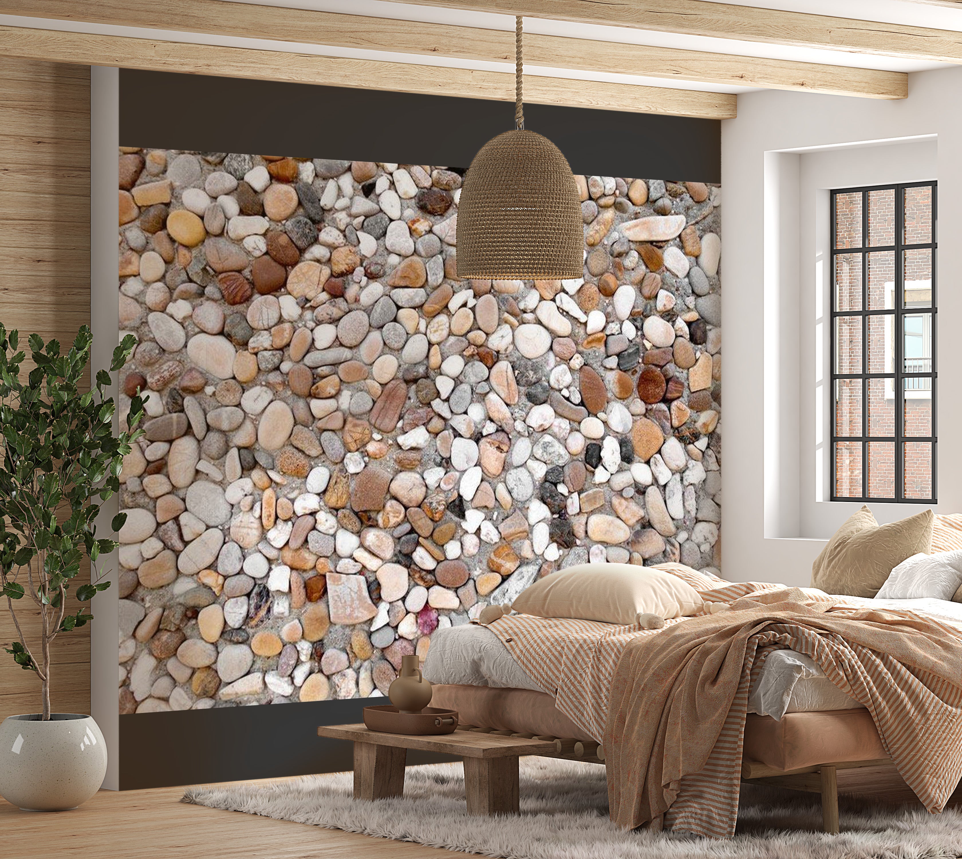 Background & Patterns Wallpaper Wall Mural - Stone Beach 39"Wx27"H