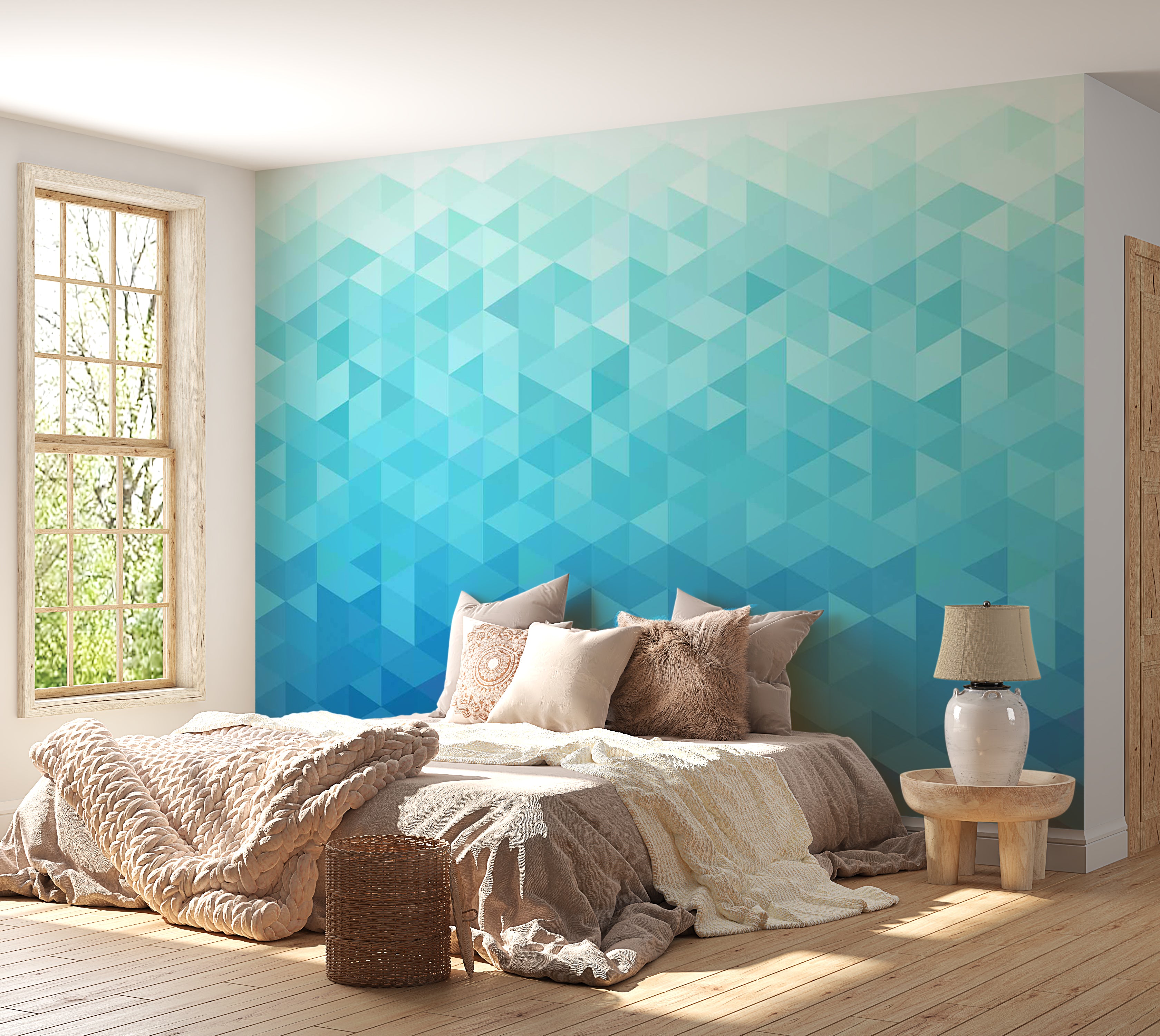 Peel & Stick Wall Mural - Azure pixel 38"Wx27"H