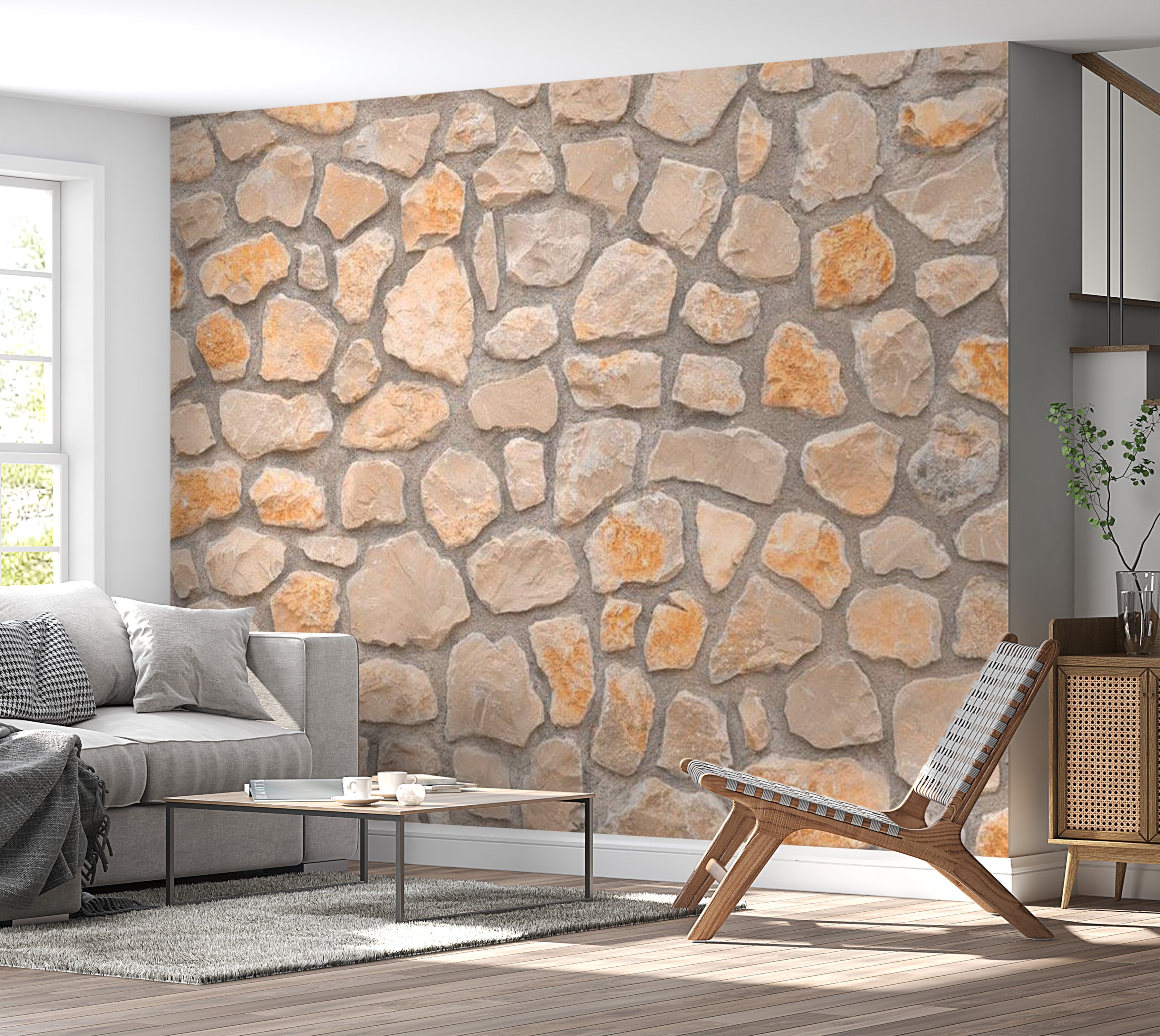 Background & Patterns Wallpaper Wall Mural - Stone Age 39"Wx27"H