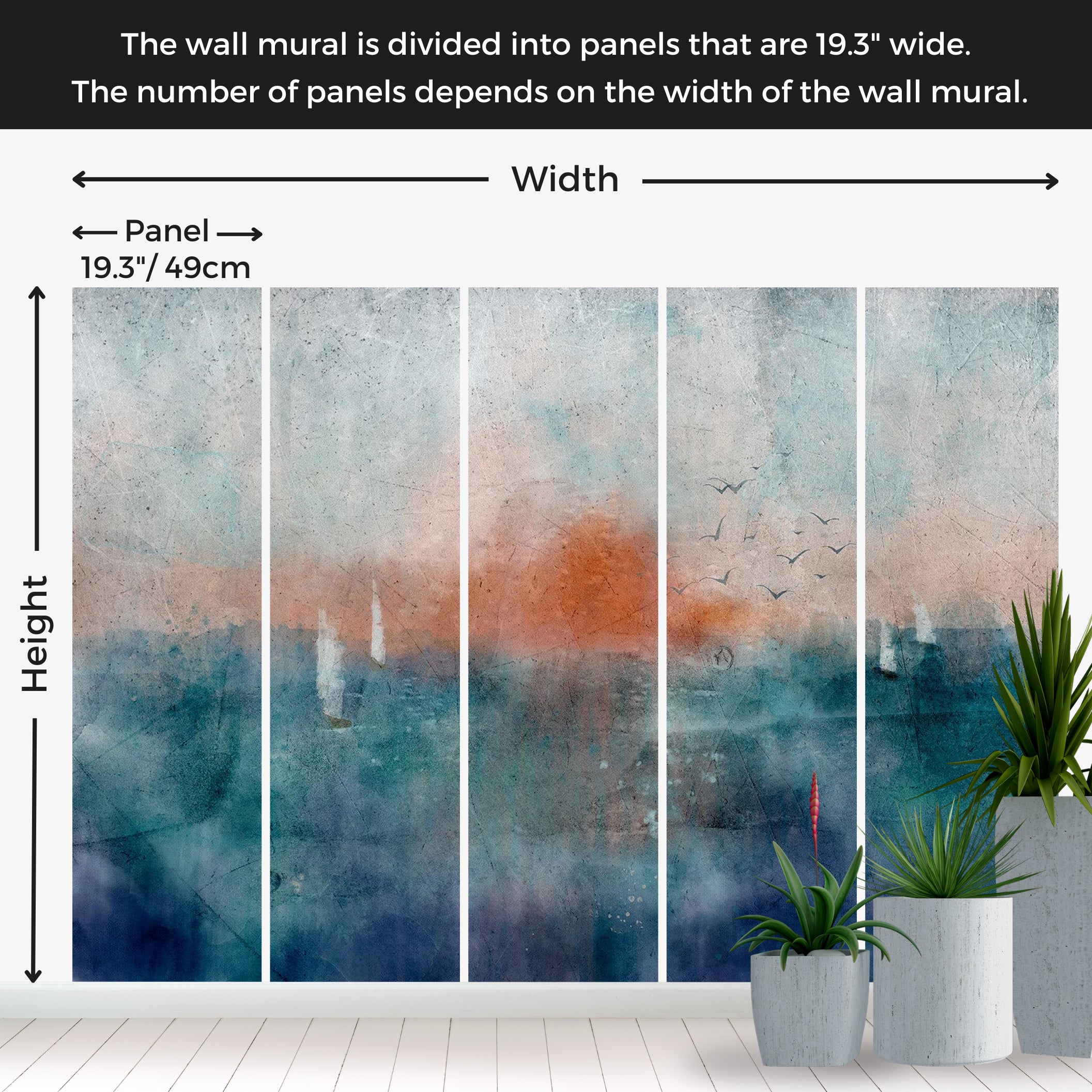 Peel & Stick Landscape Wall Mural - Sunny Relief 38"Wx27"H