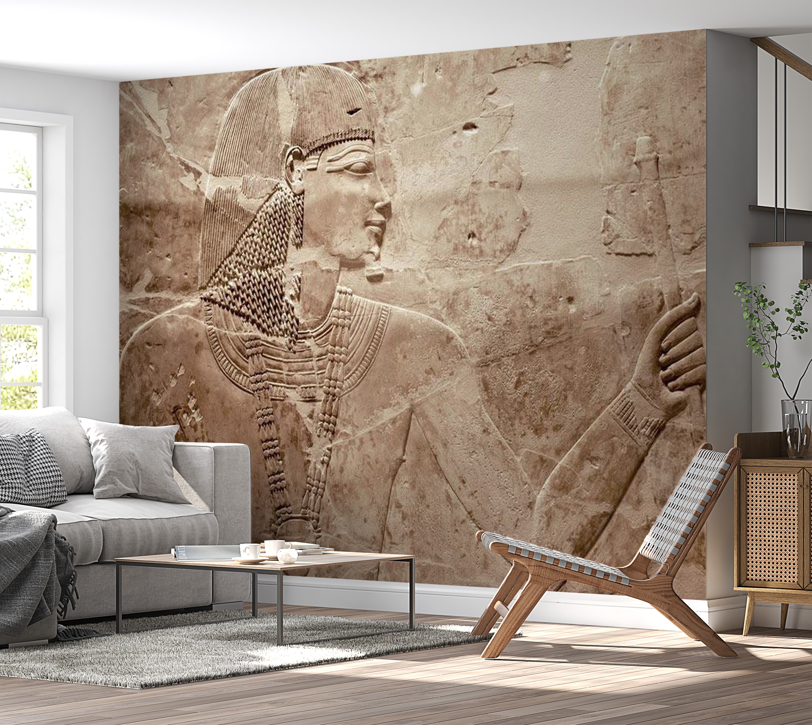 Background & Patterns Wallpaper Wall Mural - Stone Pharaoh 39"Wx27"H