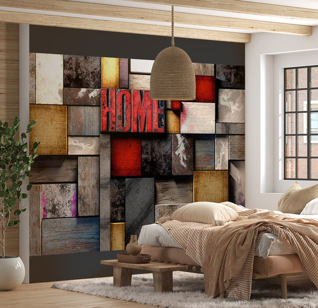 Background & Patterns Wallpaper Wall Mural - Colorful Home Blocks 39"Wx27"H