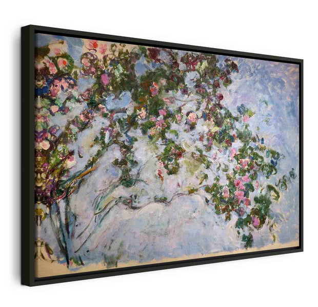 Floating Framed Canvas Art - Les Roses - Claude Monet