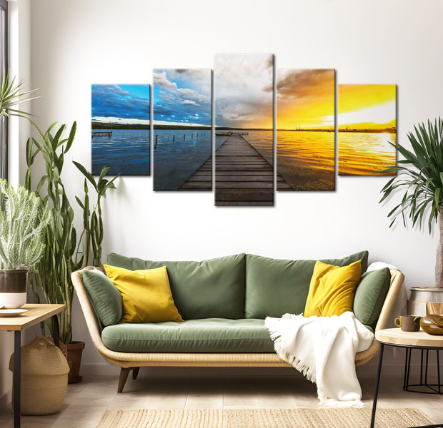 Stretched Canvas Landscape Art - Lake Of Dreams 40"Wx20"H