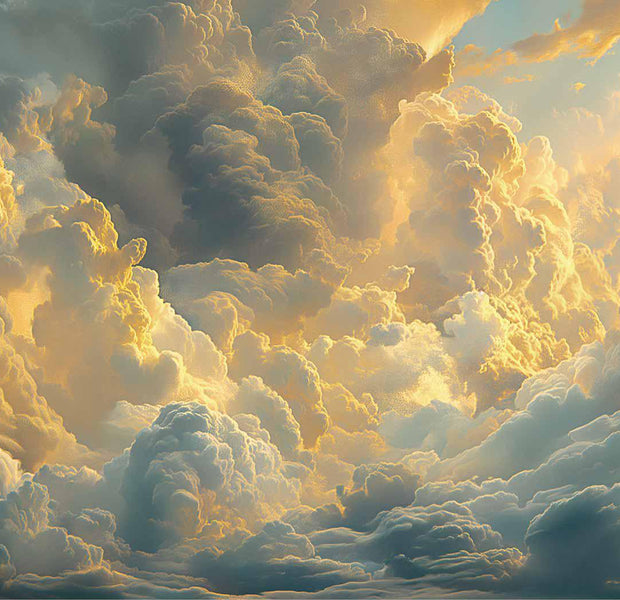 Peel & Stick Landscape Wall Mural - Clouds Evening Glow 38"Wx27"H