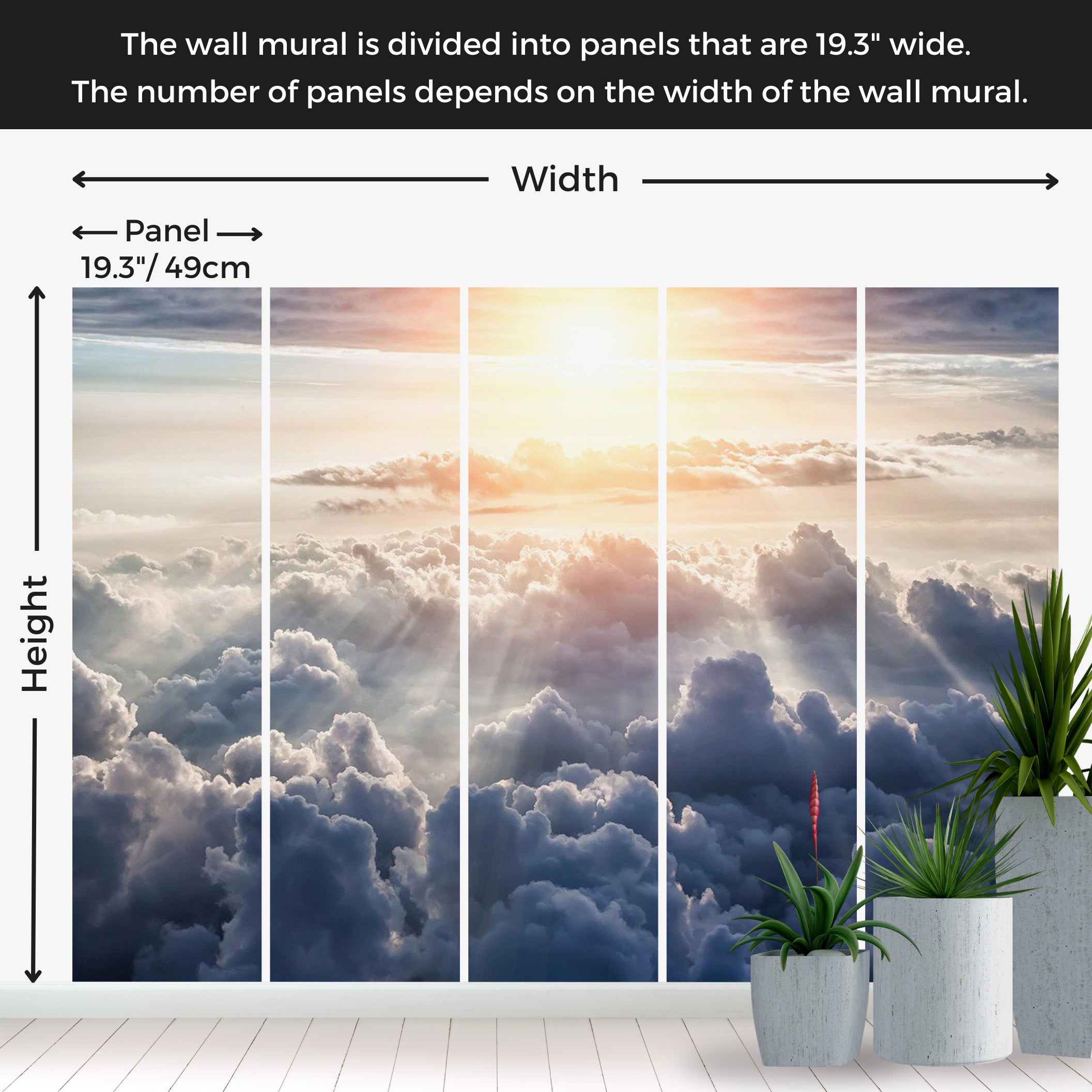 Peel & Stick Landscape Wall Mural - Walk in The Clouds 38"Wx27"H