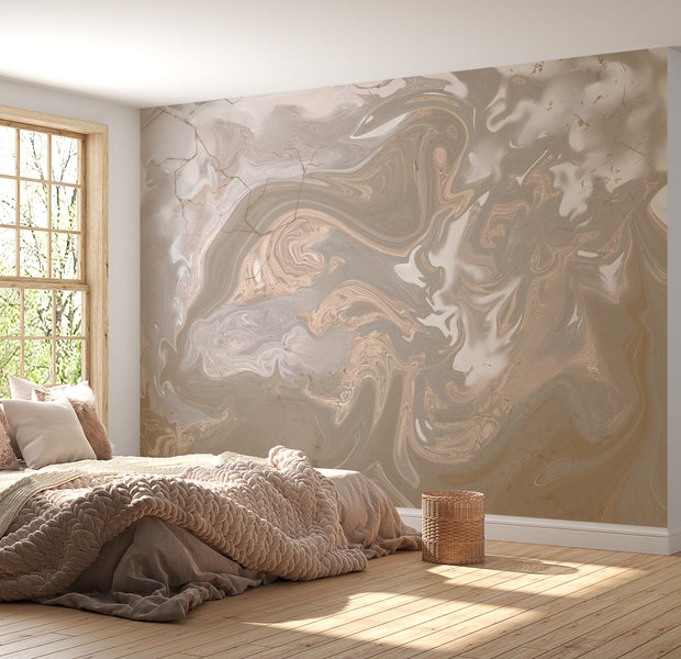 Peel & Stick Wall Mural - Beige White Paint Mix 38"Wx27"H