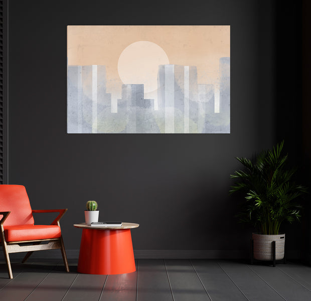 Abstract Canvas Wall Art - Modern City