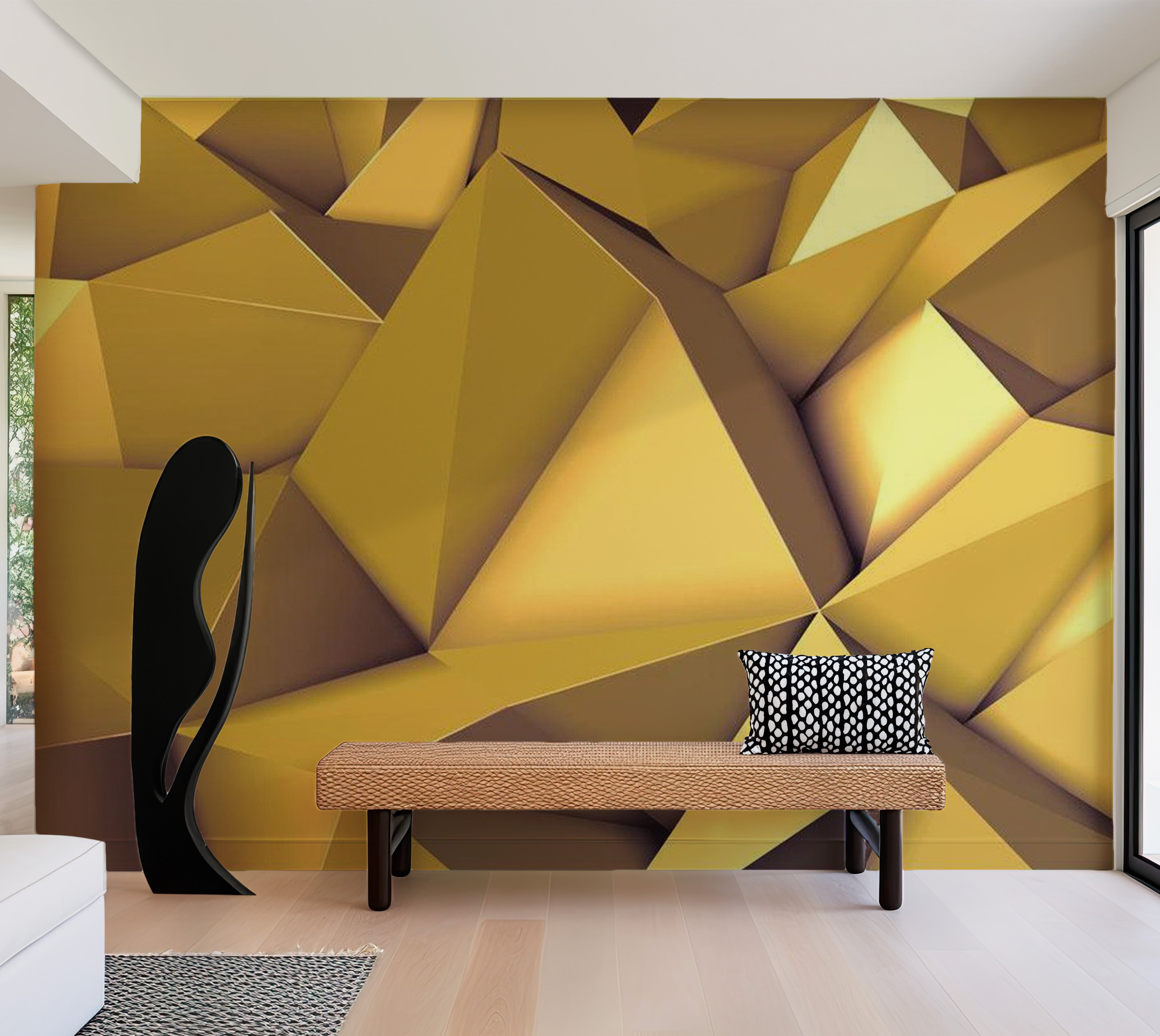 Abstract Wallpaper Wall Mural - Old Gold 39"Wx27"H