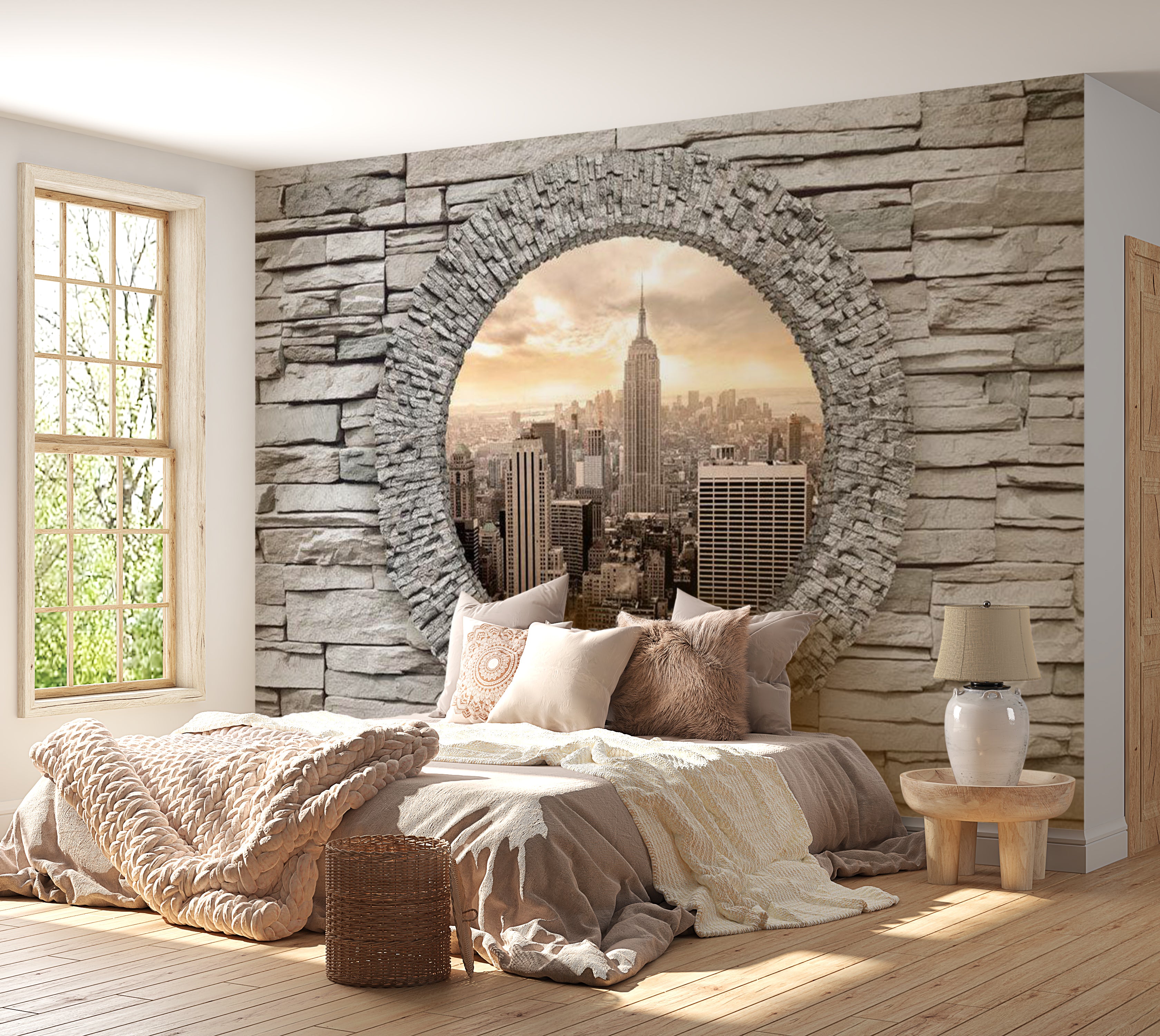 Peel & Stick Wall Mural - Secret New York Window 38"Wx27"H