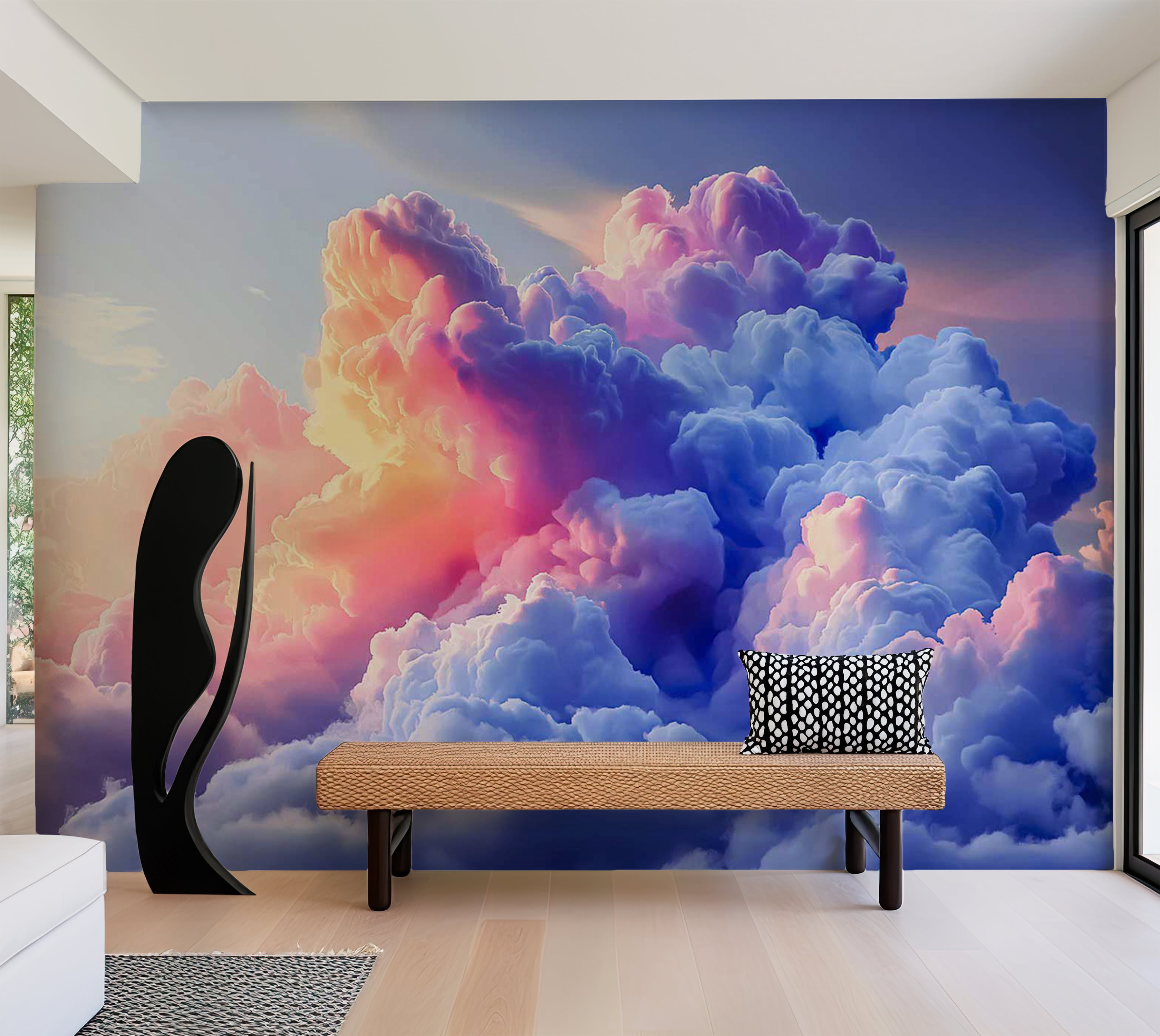 Peel & Stick Wall Mural - Artistic Clouds 38"Wx27"H