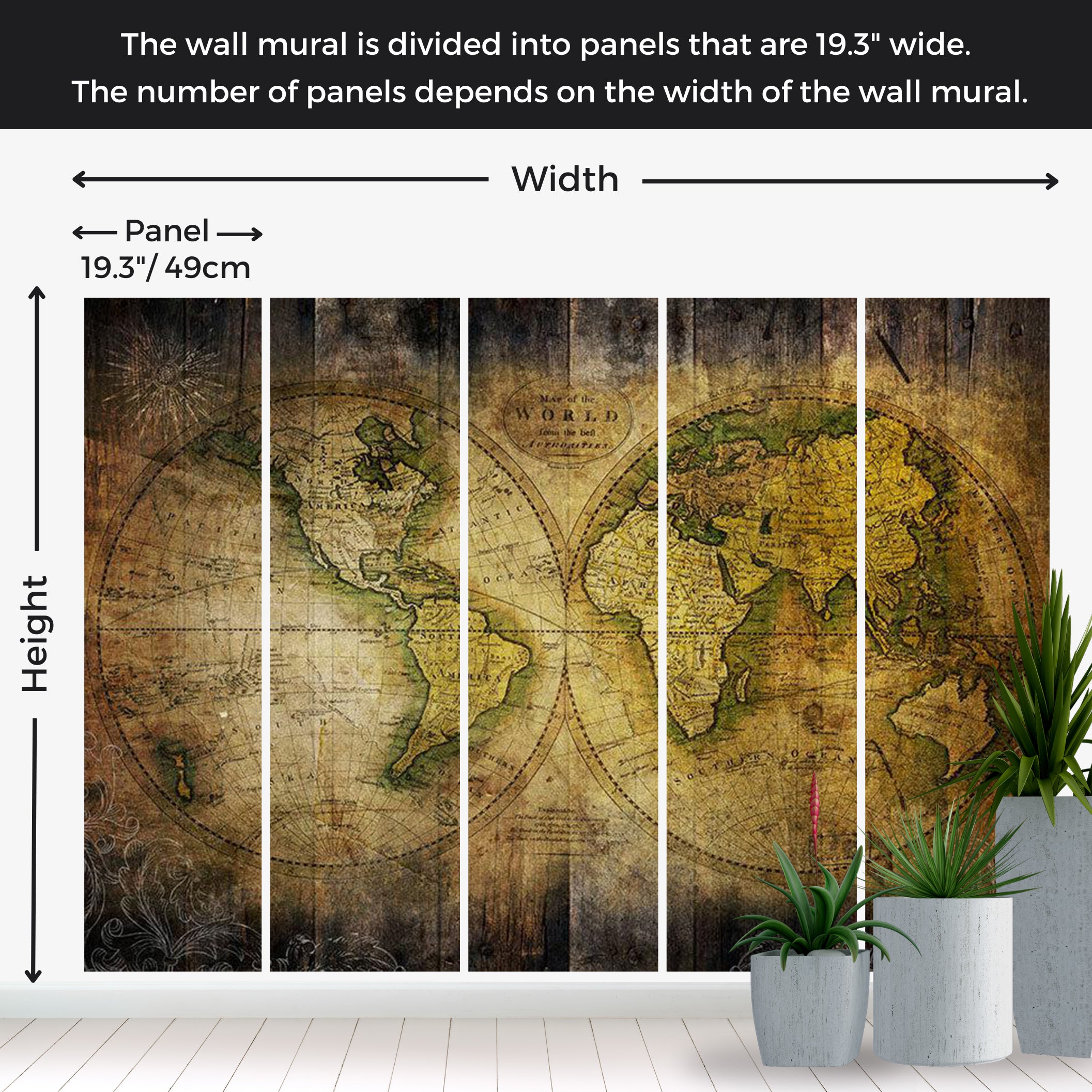 Peel & Stick Map Wall Mural - Searching for Old World 38"Wx27"H