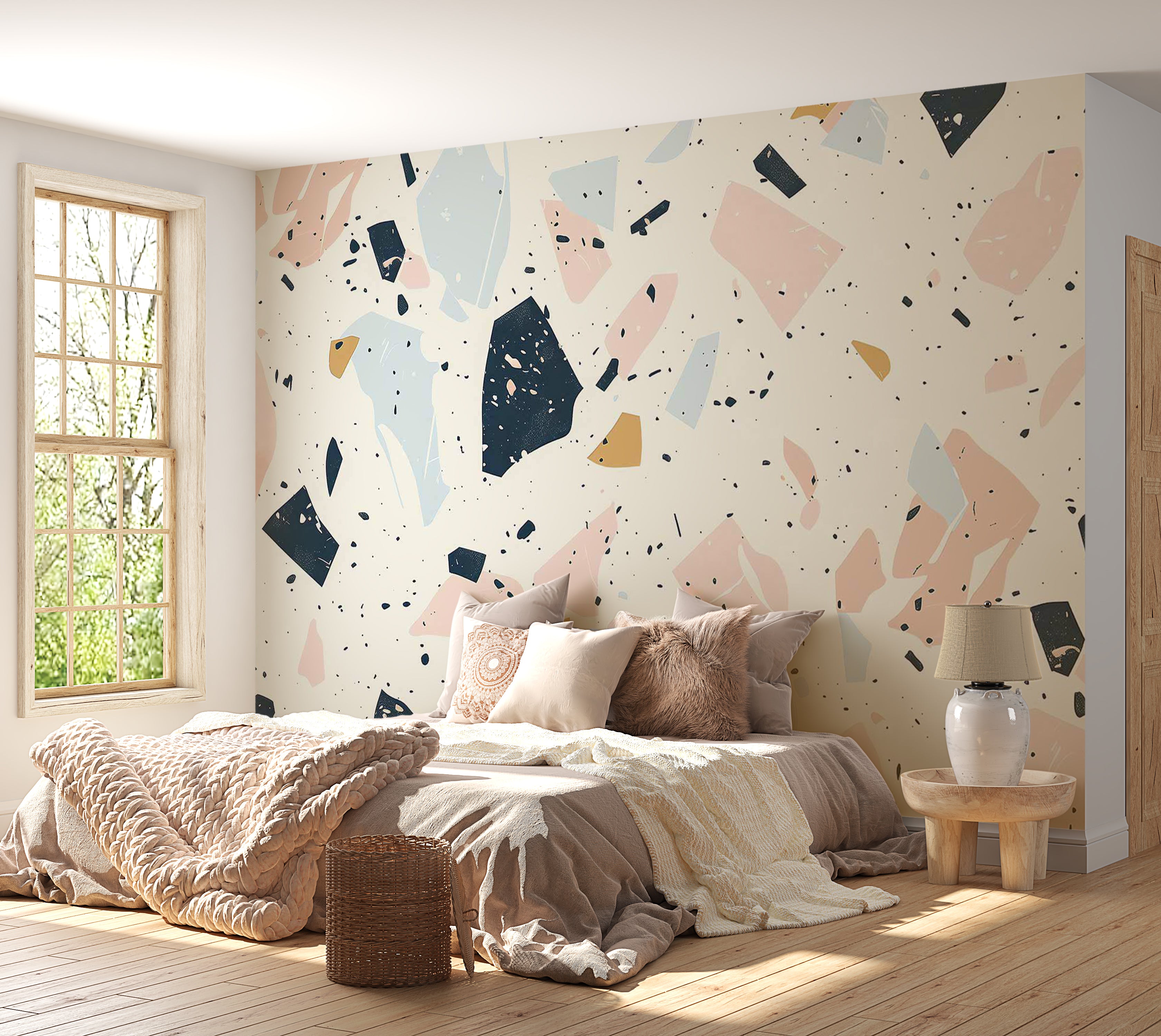 Peel & Stick Wall Mural - Terrazzo With Large Stones 38"Wx27"H