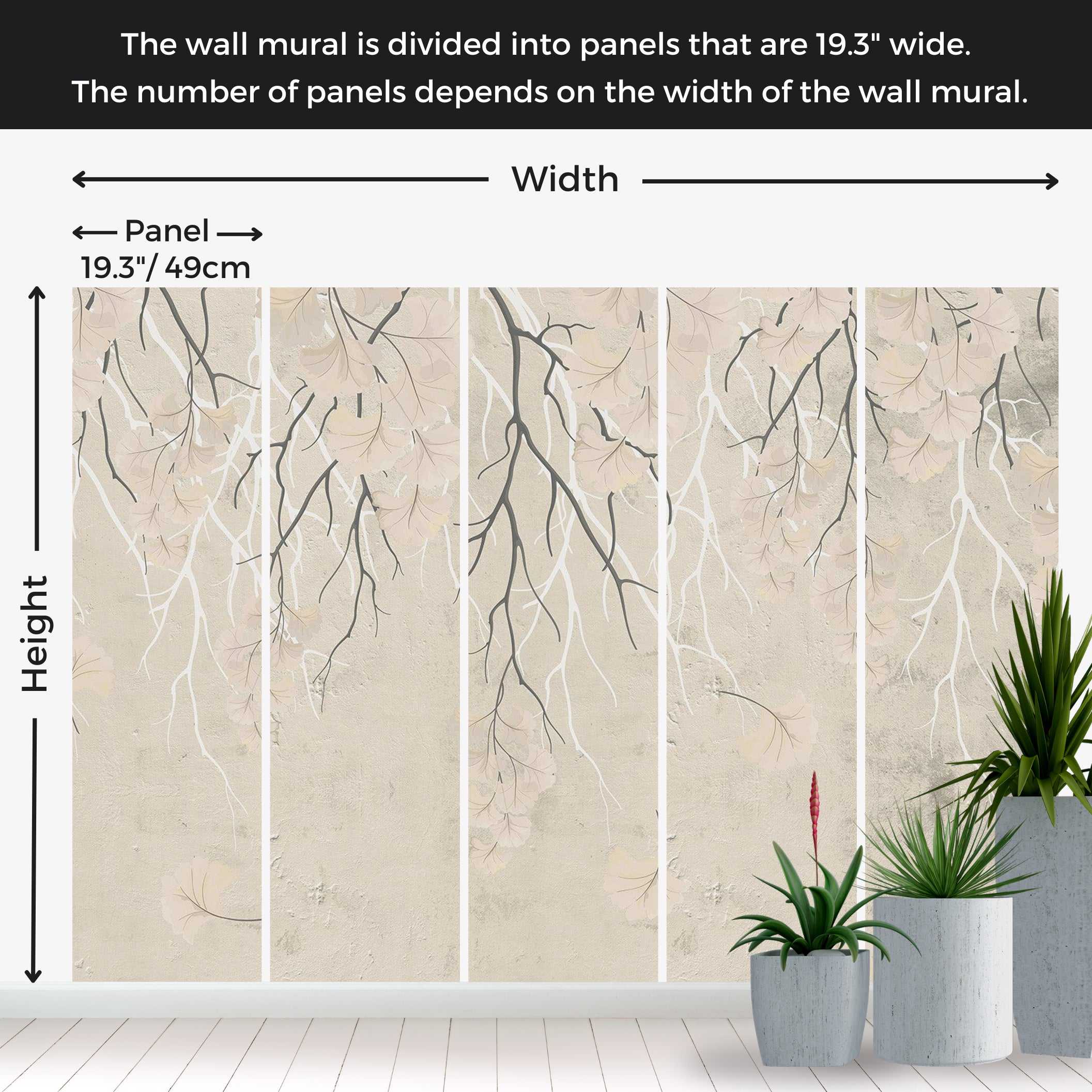 Peel & Stick Floral Wall Mural - Abstract Falling Leaves 38"Wx27"H