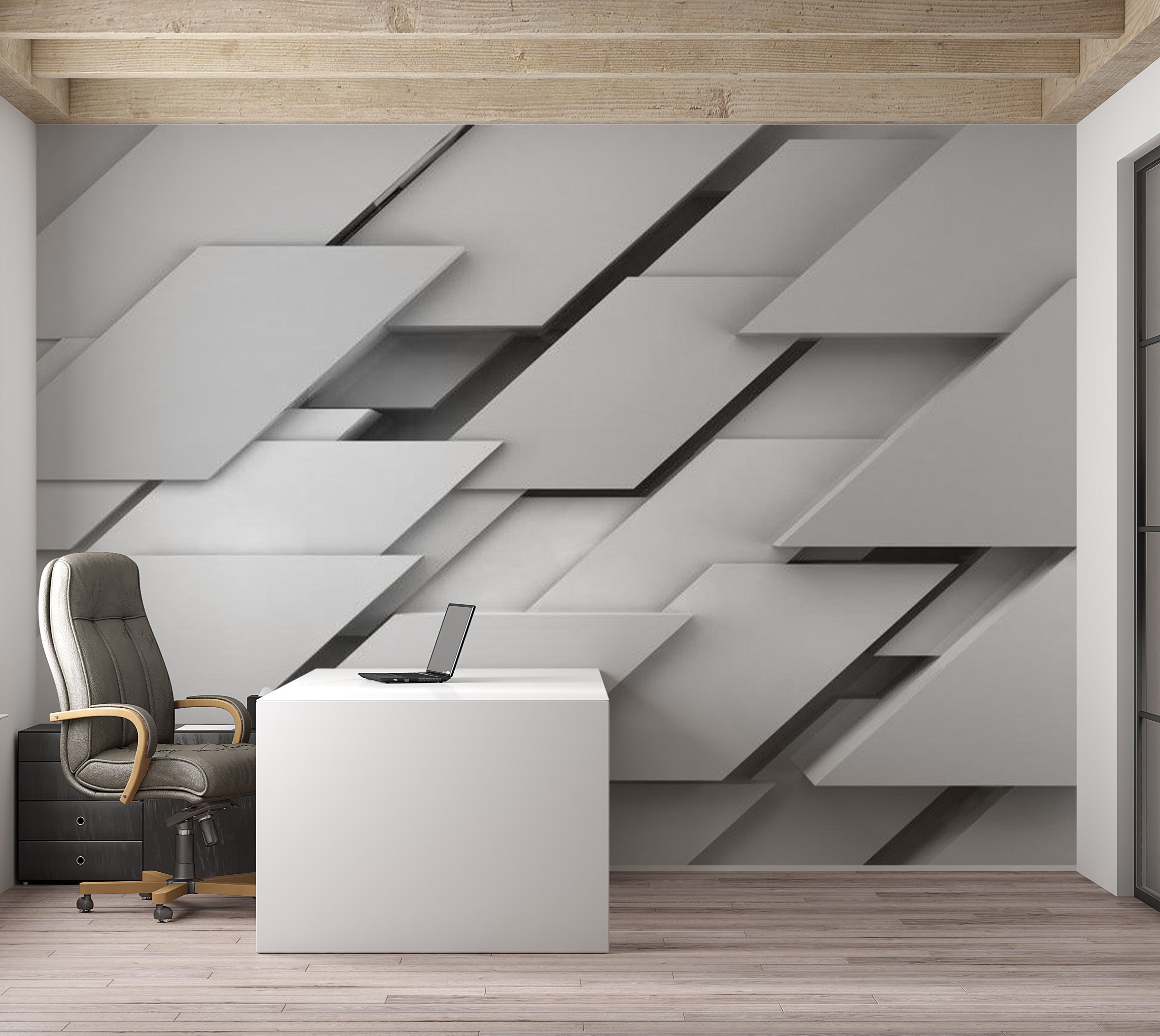 Abstract Wallpaper Wall Mural - The Edge Of Gray 39"Wx27"H