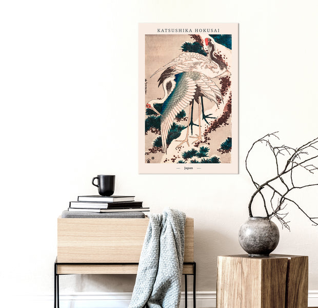 Vintage Canvas Wall Art - Japanese Cranes