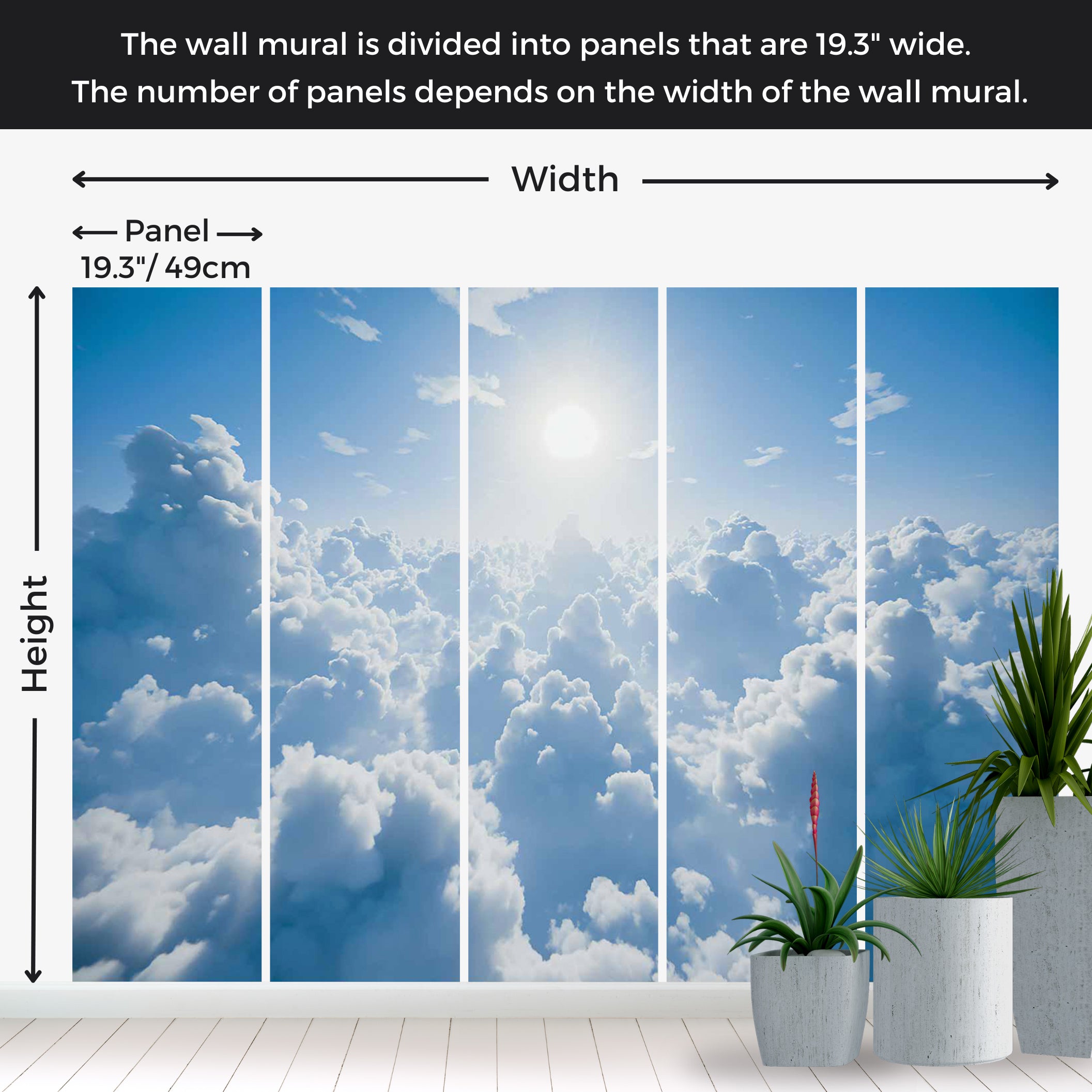 Peel & Stick Landscape Wall Mural - Warm Rays of Sunshine 38"Wx27"H