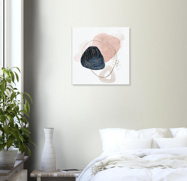 Abstract Watercolor Blush Blue Canvas Art 3