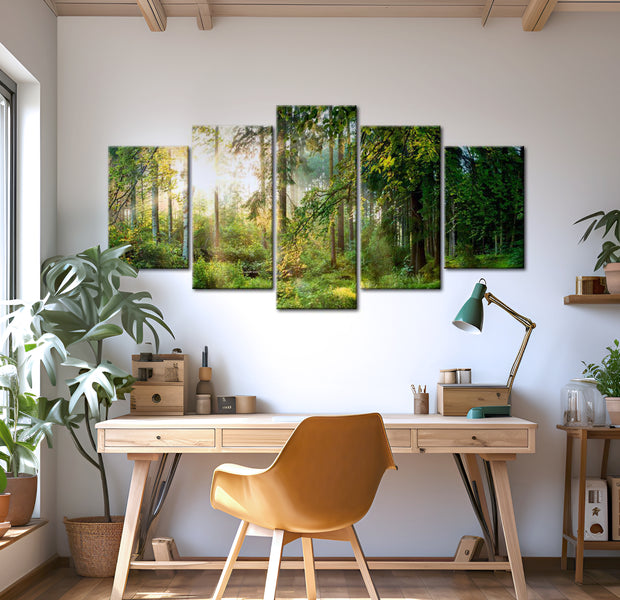 Stretched Canvas Landscape Art - Green Sanctuary 40"Wx20"H