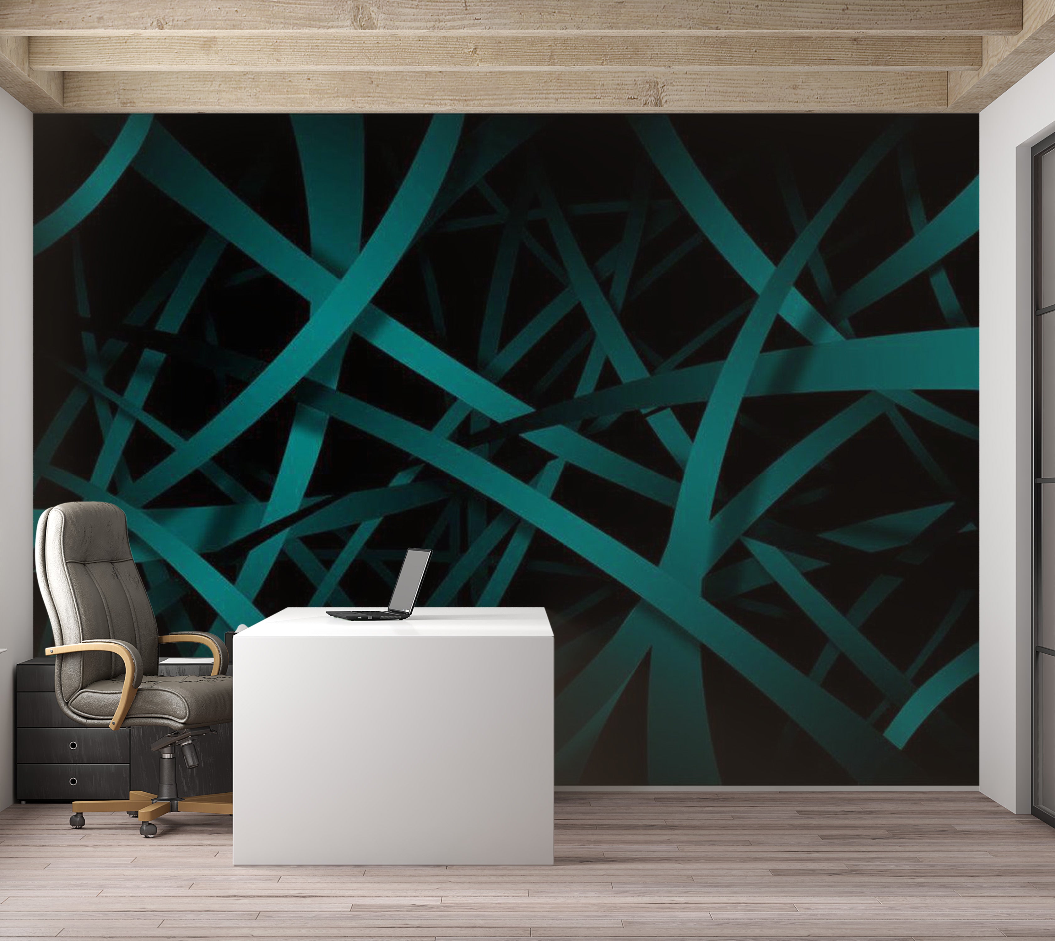 Abstract Wallpaper Wall Mural - Dark Background 39"Wx27"H