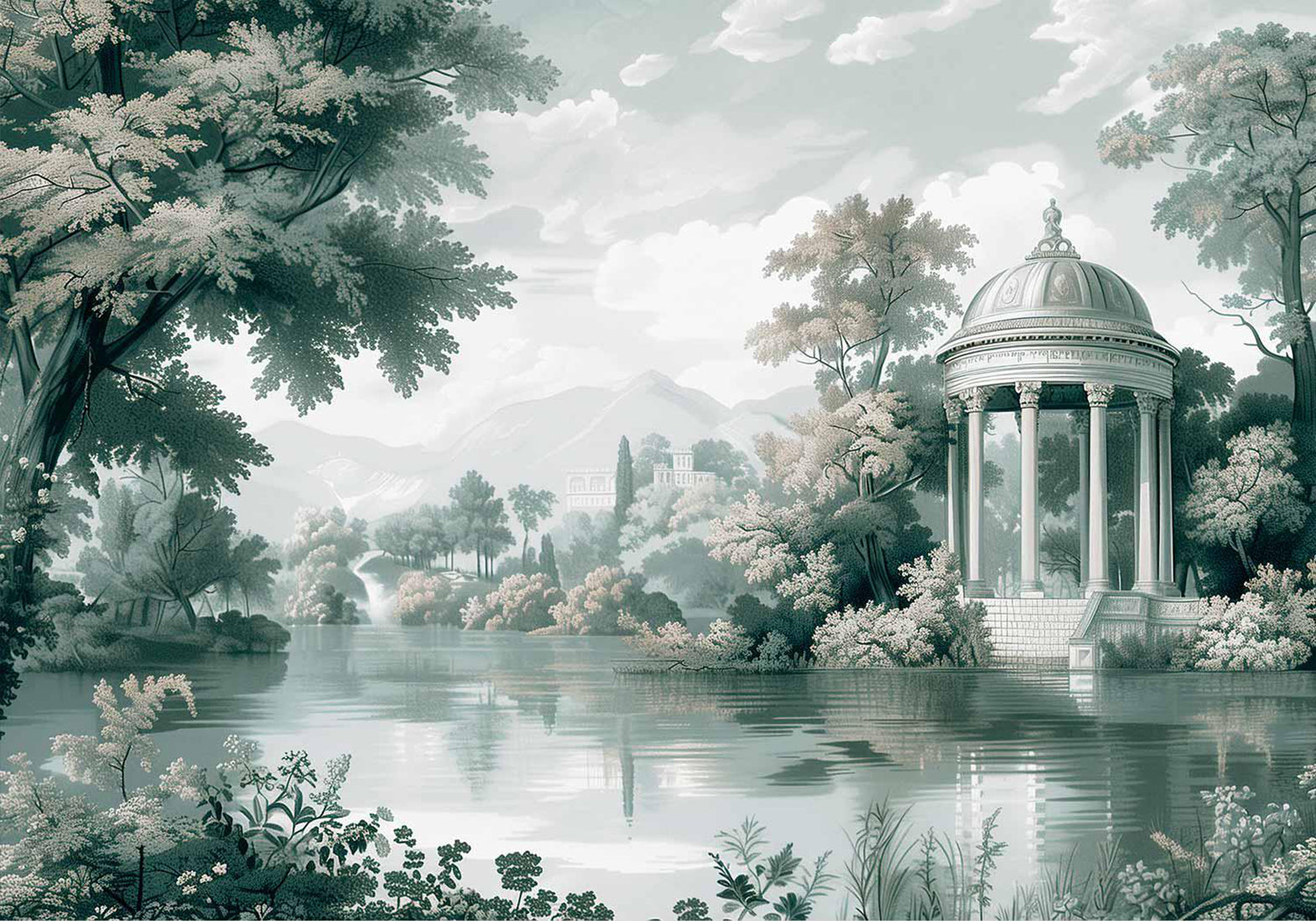 Peel & Stick Landscape Wall Mural - Dreamscape at The Lake 38"Wx27"H