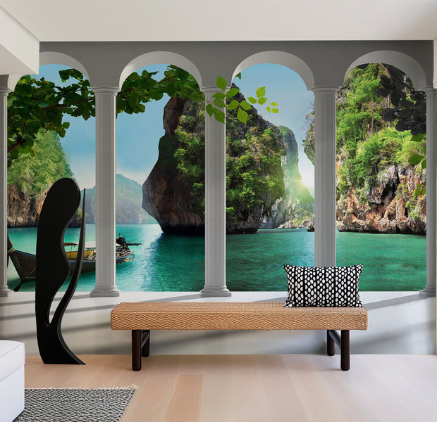 Peel & Stick Landscape Wall Mural - On The Terrace 38"Wx27"H