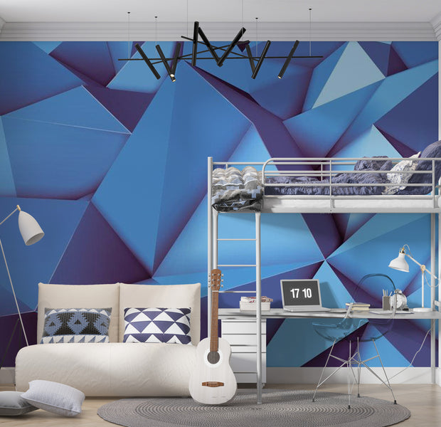 Abstract Wallpaper Wall Mural - Royal Blue 39"Wx27"H