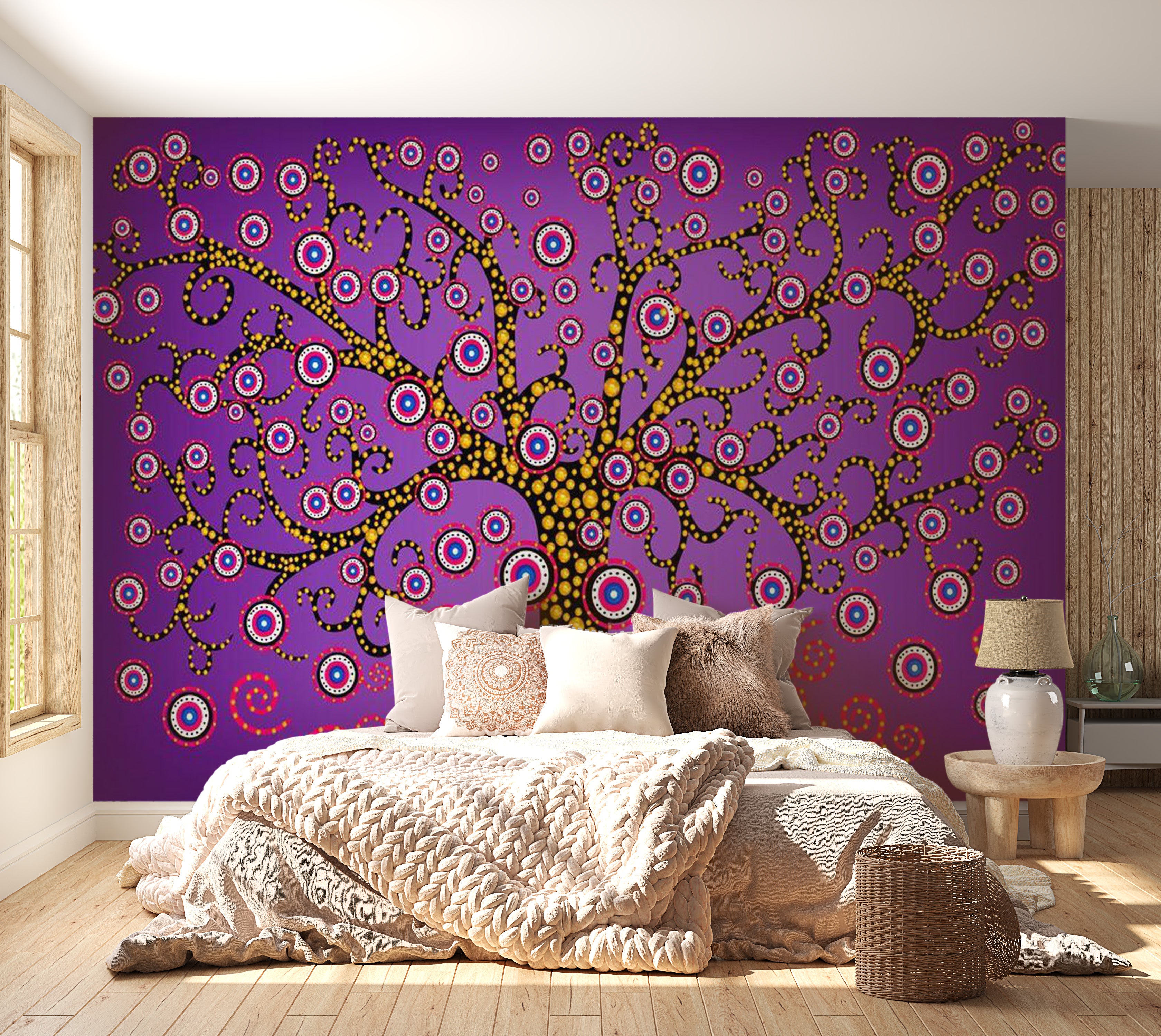 Abstract Wallpaper Wall Mural - The Magic Tree 39"Wx27"H