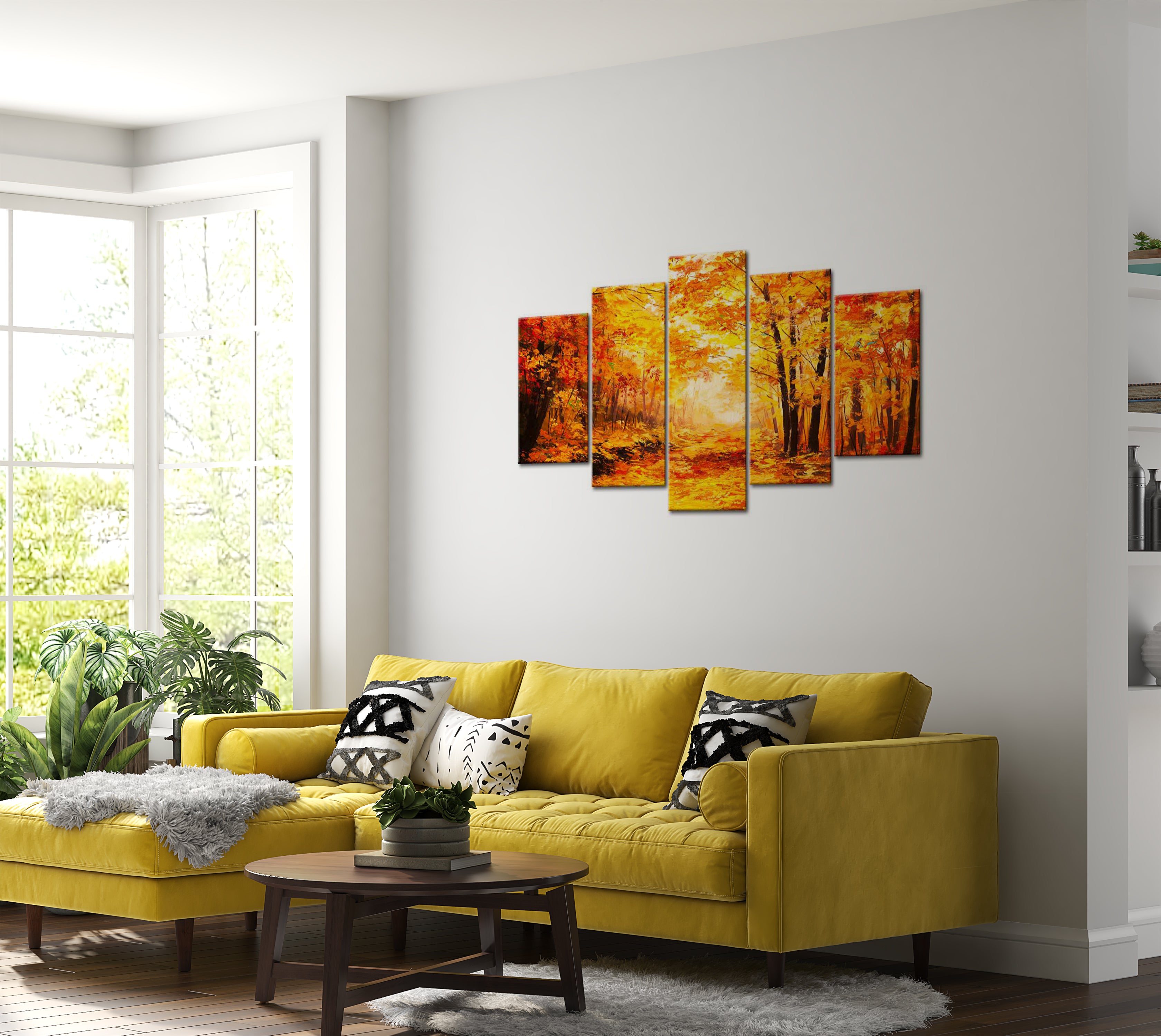 Stretched Canvas Landscape Art - Autumn Alley 40"Wx20"H