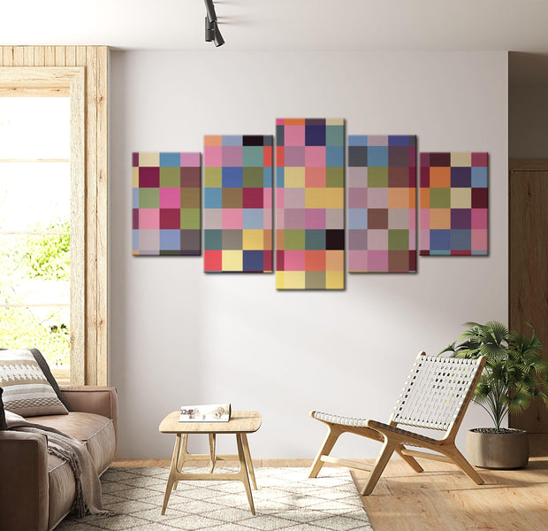 Abstract Canvas Wall Art - Gallery Of Colors - 5 Pieces