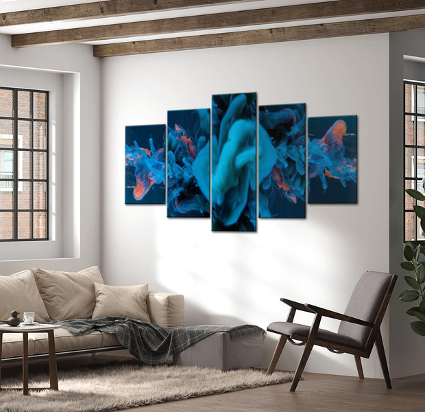 Abstract Canvas Wall Art - Beneath The Blue - 5 Pieces