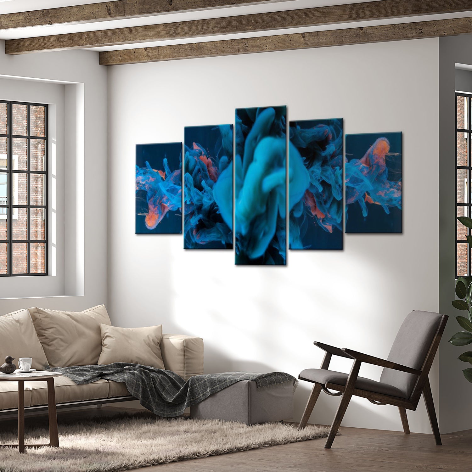 Abstract Canvas Wall Art - Beneath The Blue