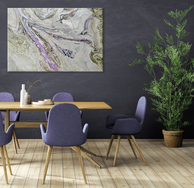 Abstract Canvas Wall Art - Colorful Rock Purple