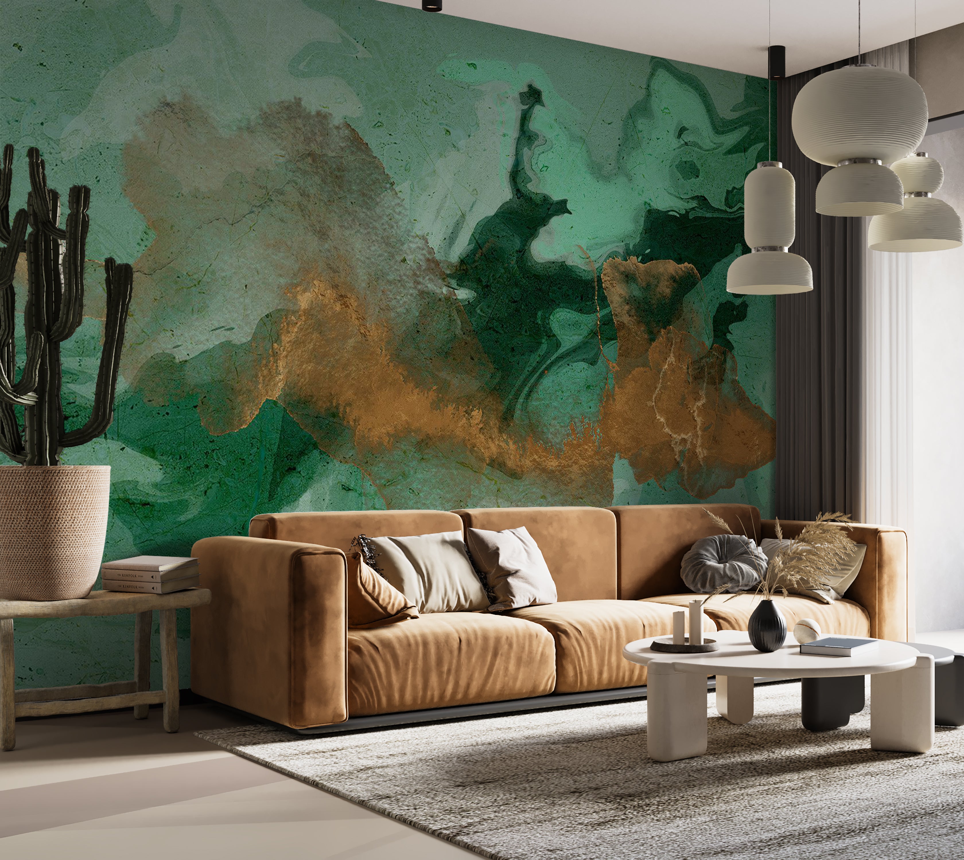 Abstract Wallpaper Wall Mural - Malachite Play 39"Wx27"H / Standard