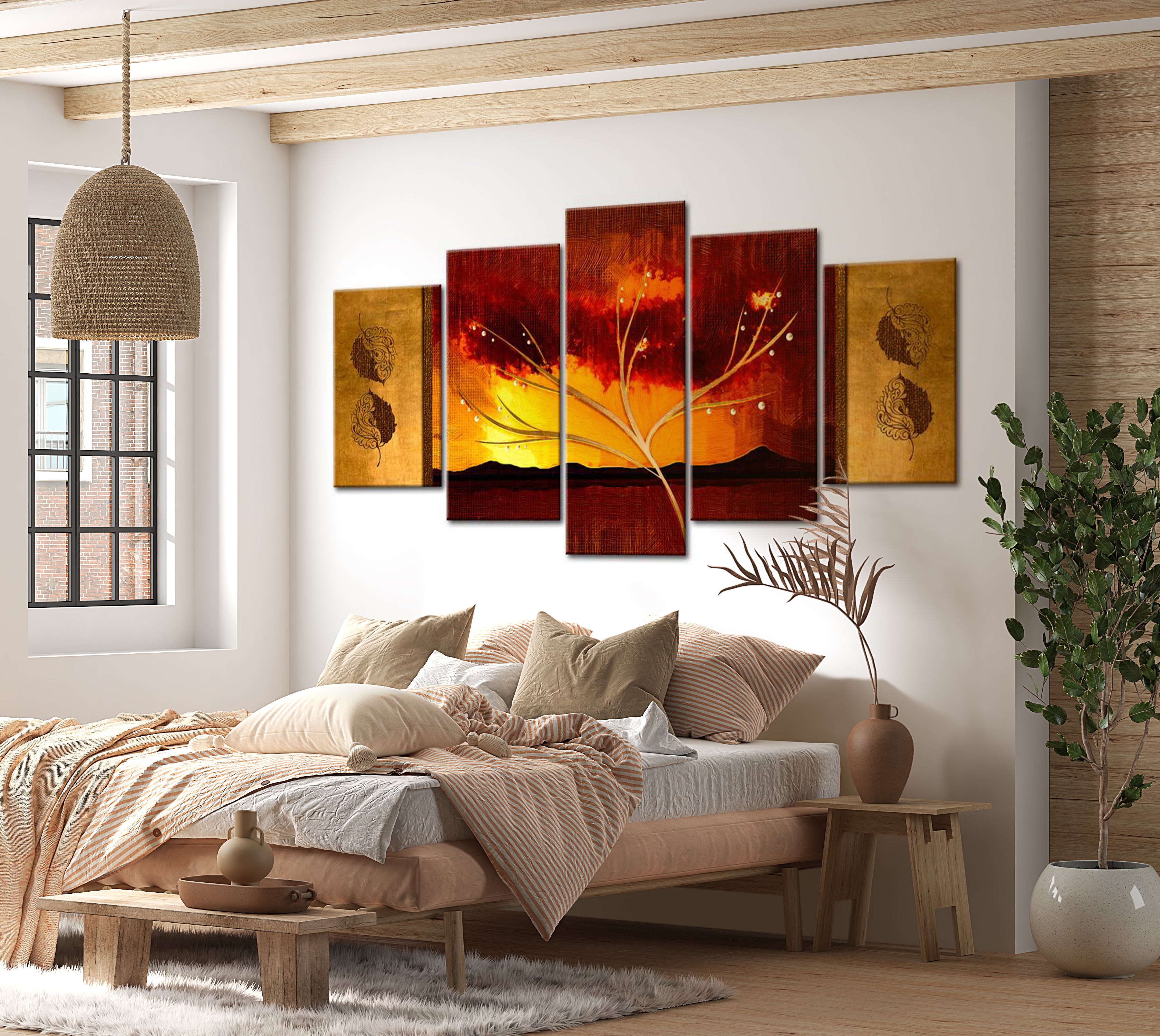 Stretched Canvas Landscape Art - Oriental Wind 40"Wx20"H