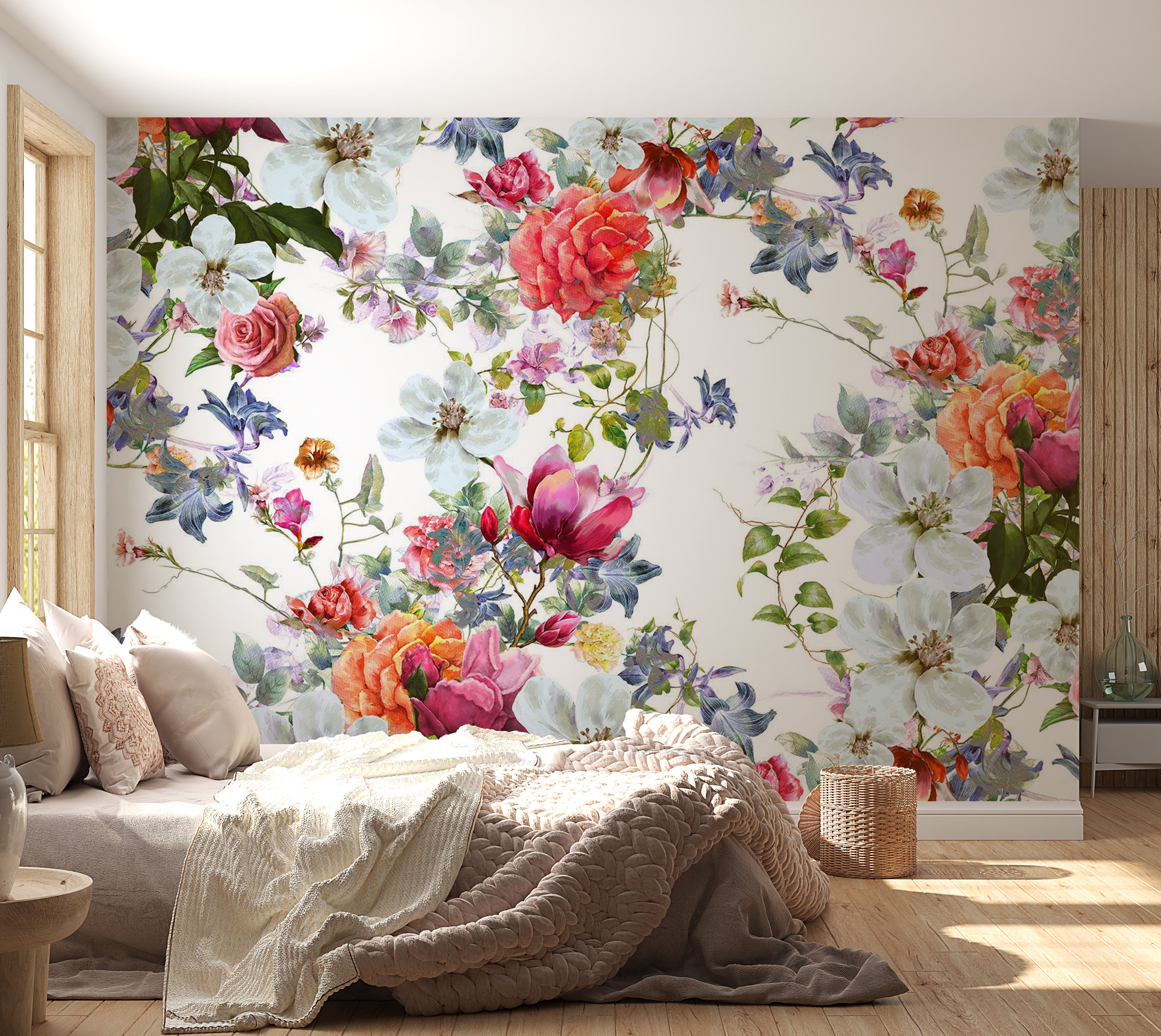 Peel & Stick Floral Wall Mural - Colored Bouquet 38"Wx27"H