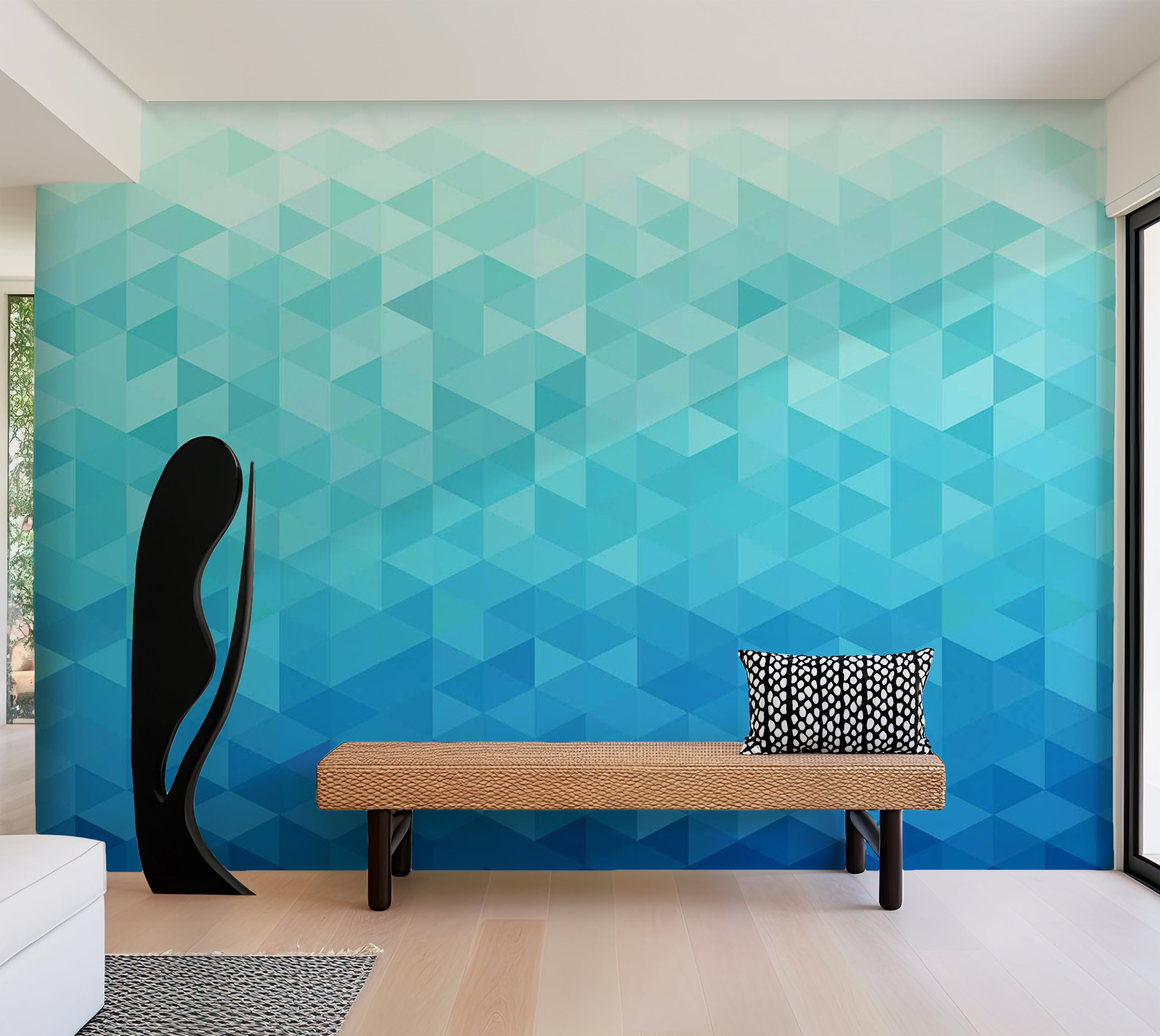 Peel & Stick Wall Mural - Azure pixel 38"Wx27"H