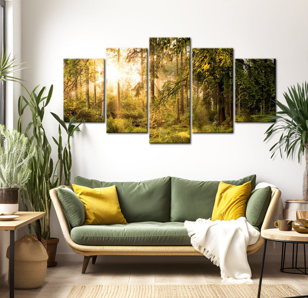 Stretched Canvas Landscape Art - Magic Of Forest 40"Wx20"H