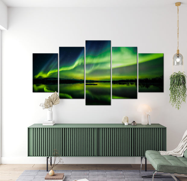 Stretched Canvas Landscape Art - Aurora Borealis