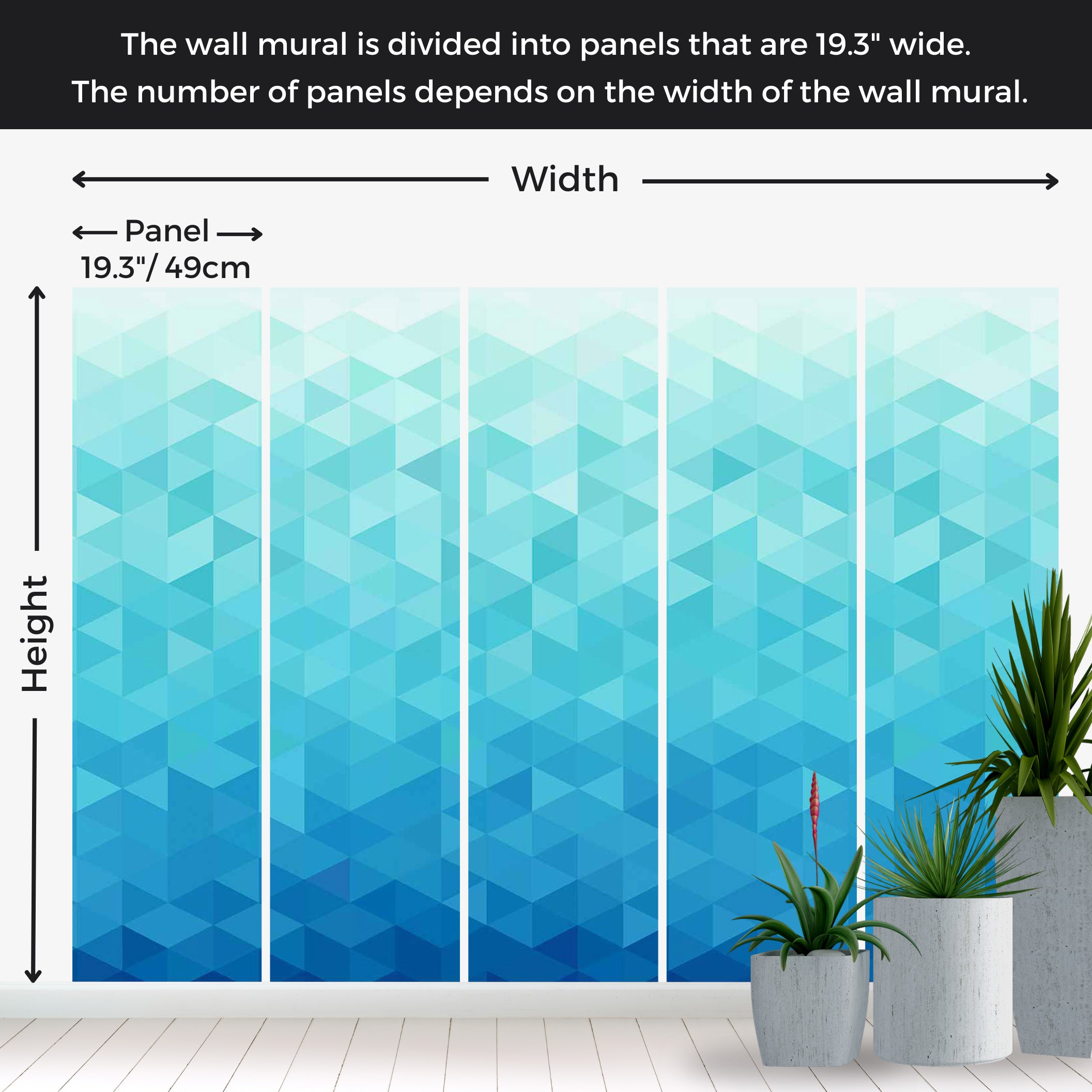 Peel & Stick Wall Mural - Azure pixel 38"Wx27"H