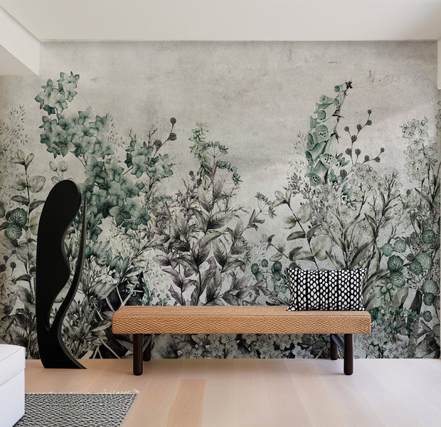 Peel & Stick Botanical Wall Mural - Mystery of Herbs 38"Wx27"H