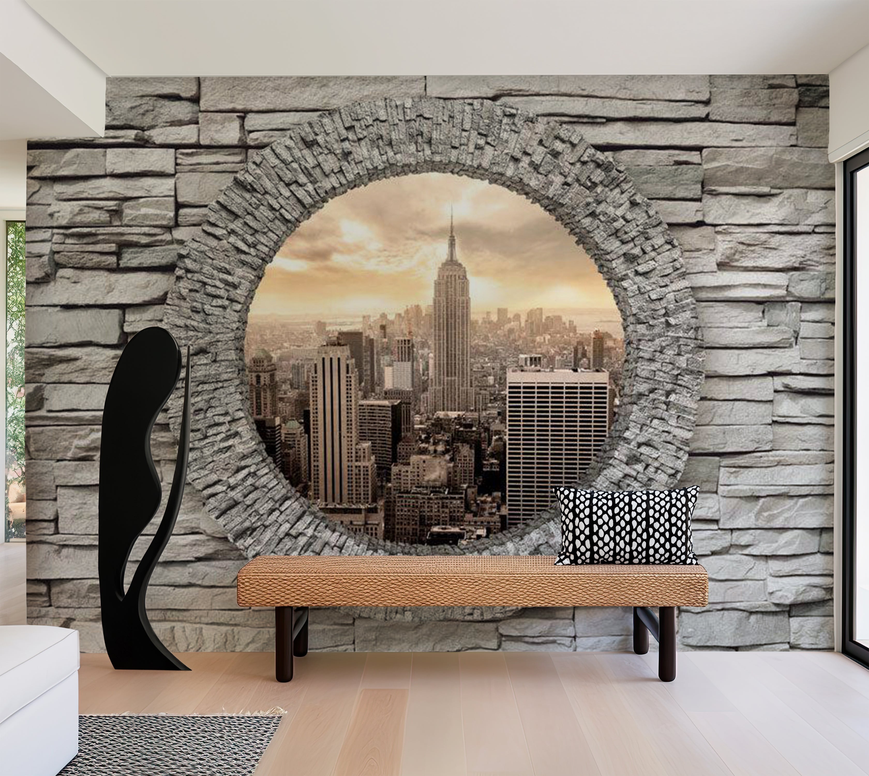 Peel & Stick Wall Mural - Secret New York Window 38"Wx27"H